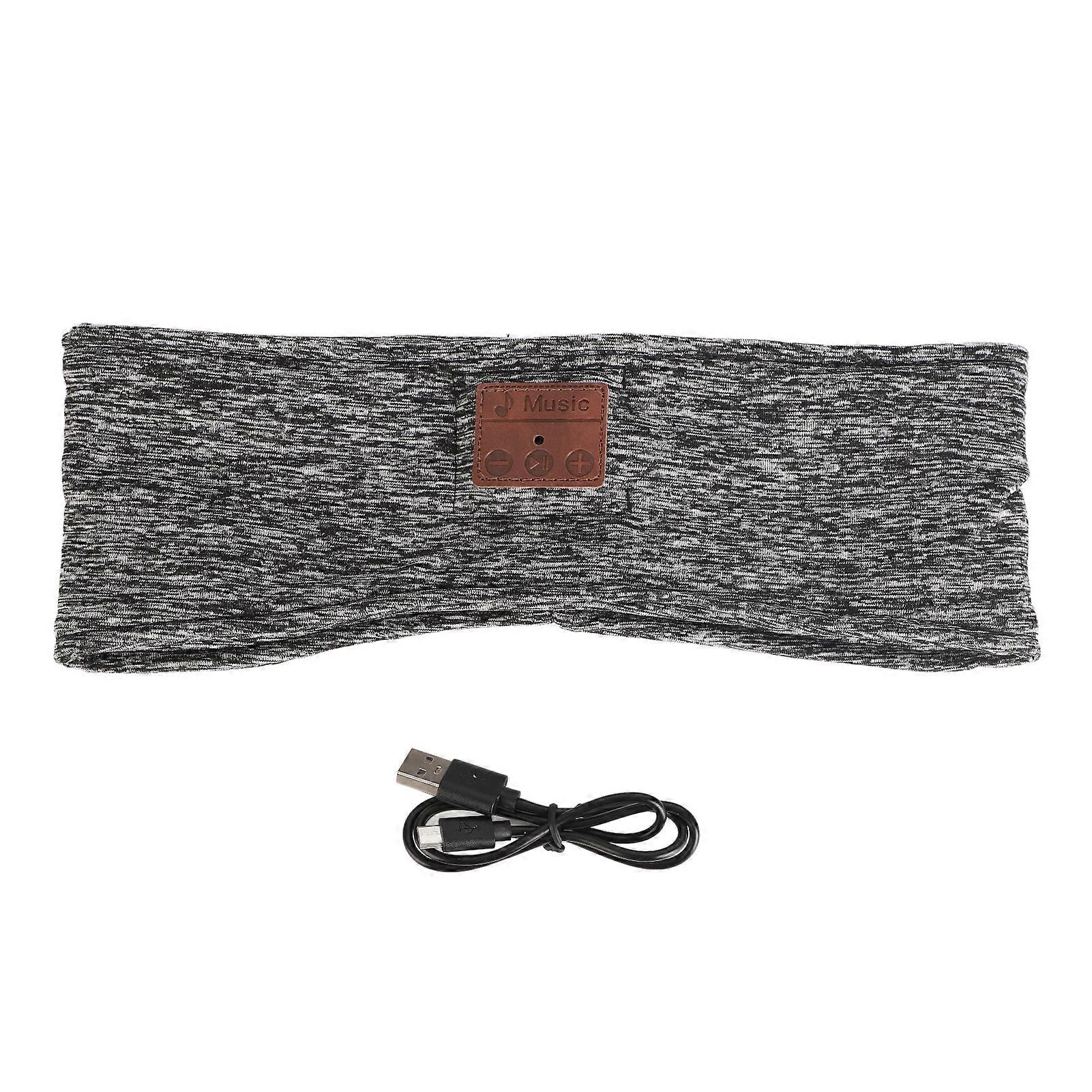 Casque de sommeil respirant sans fil pour le sport et la musique, avec Bluetooth 5.2, gris chiné