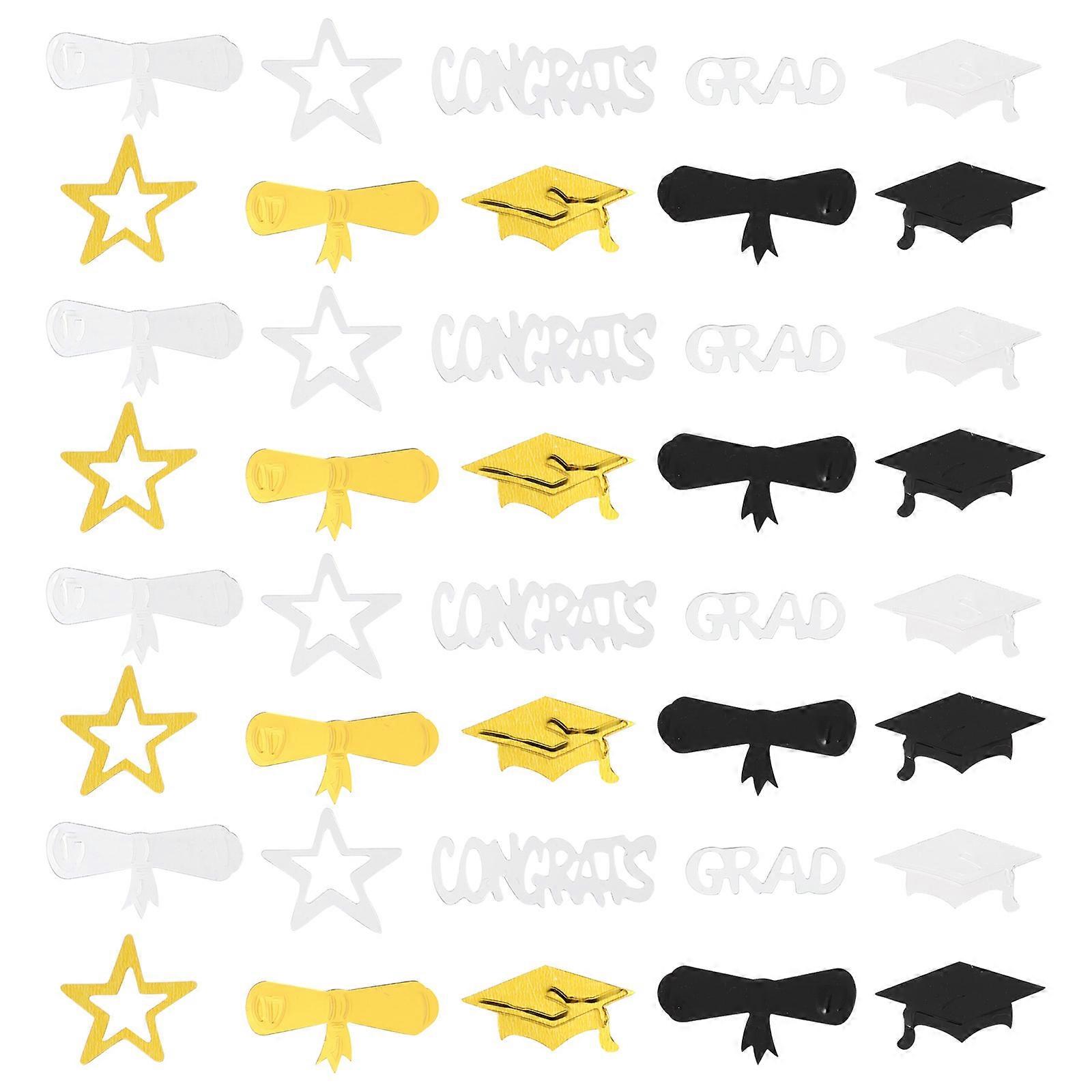 Congrats Grad Confetti Plastic Party Decoration Assorted Color 2x2cm Square Shape Elegant 1 Set