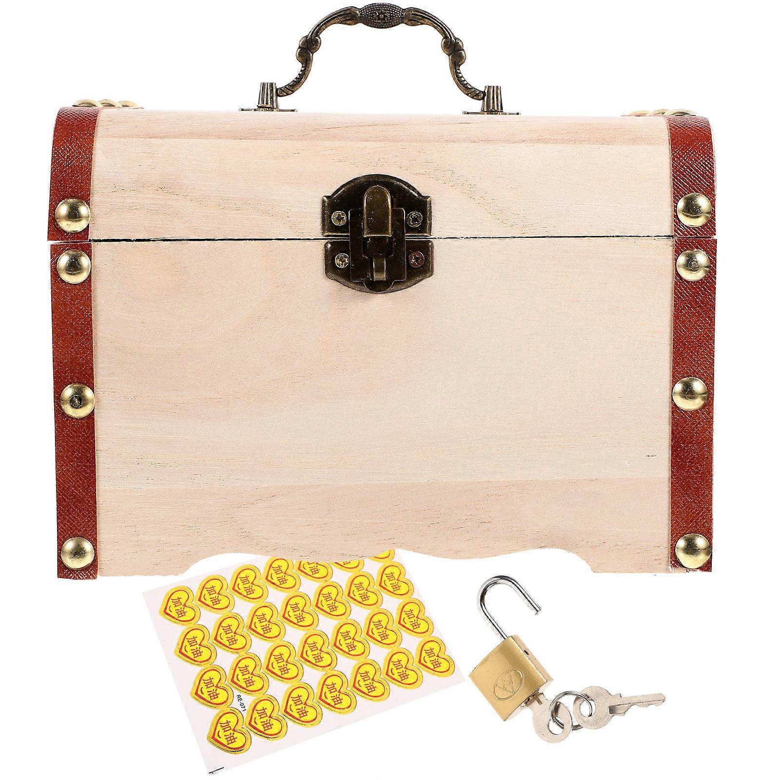 صندوق نقود لحالة عملات خشبية نقدية 20.00X14.50X14.00 سم تخزين للأطفال الأطفال 1 قطعة