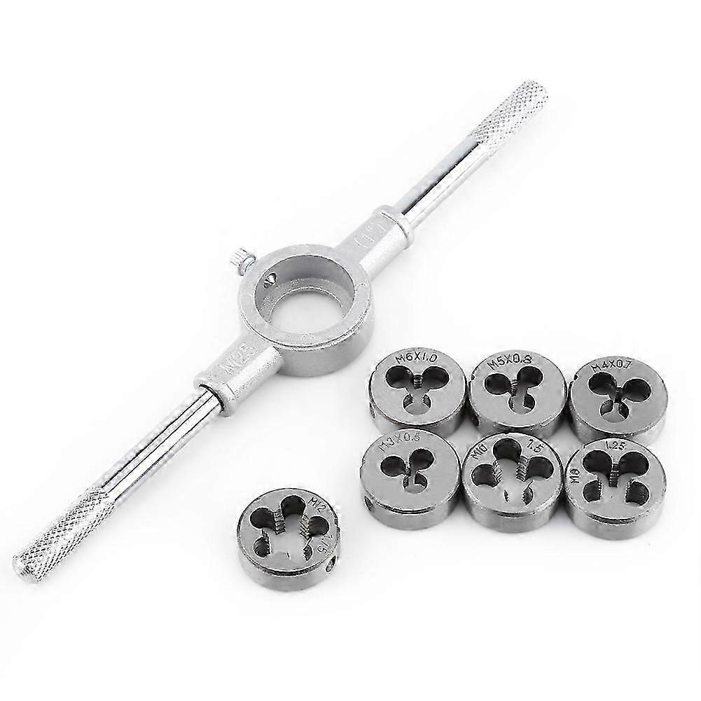 8PCS Screw Die & Wrench Spanner External Thread Processing Tapping Hand Tool Kit