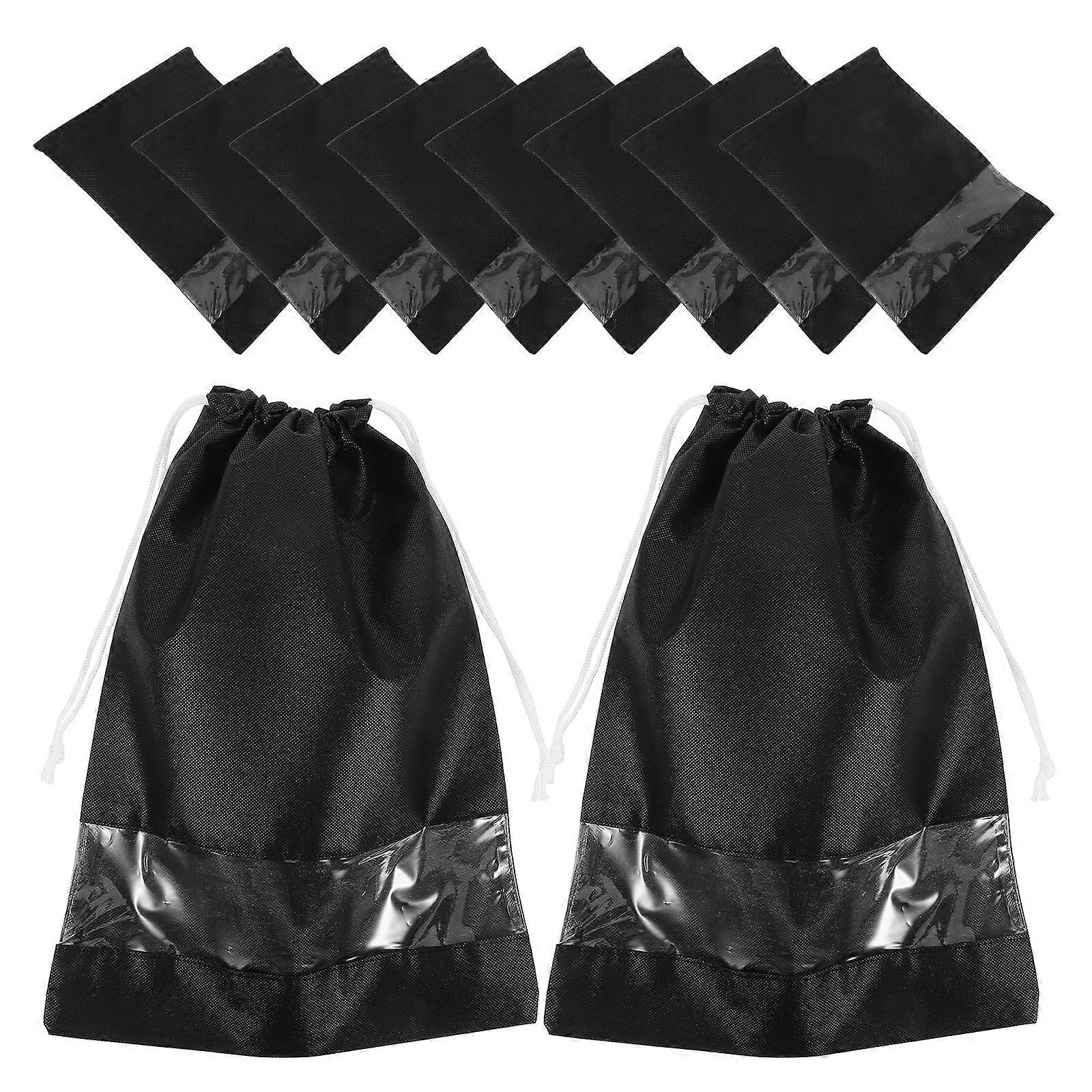 Reusable Shoe Bags Nonwoven Fabric Storage Drawstring Closure Portable Multifunctional Travel Design for Shoes Small Items 10Set