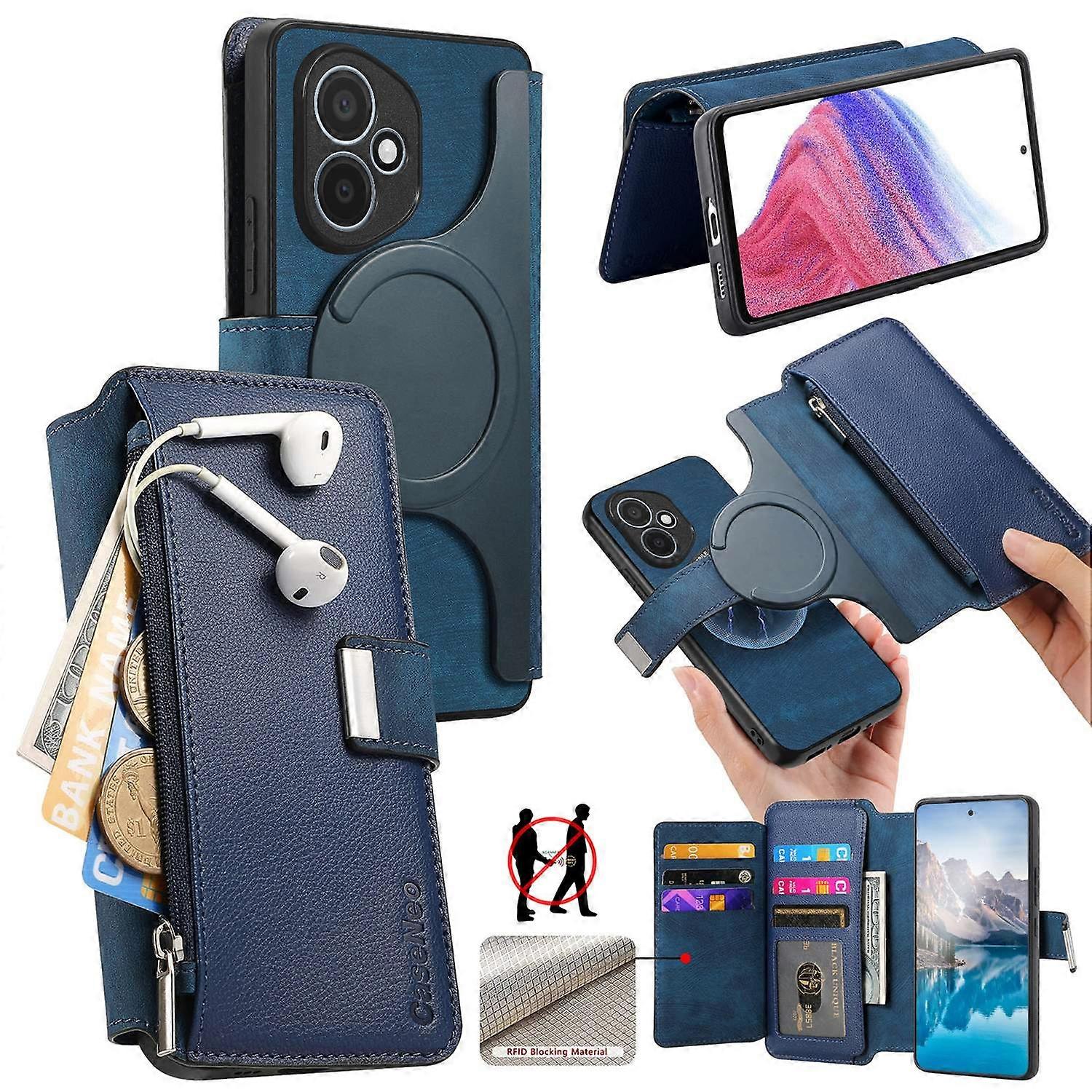 För Honor 400 5G (Global) fodral CASENEO MW-02 Löstagbart Magnetiskt Läder Flip Telefonskal
