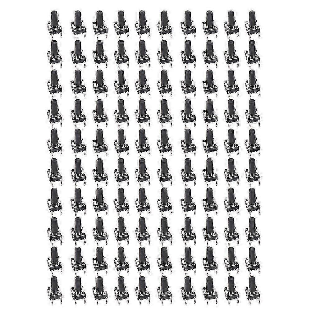 100PCs Momentary Tactile Button Switch Compact Engineering Plastic DIP DC12V 6 x 6 x 12mm