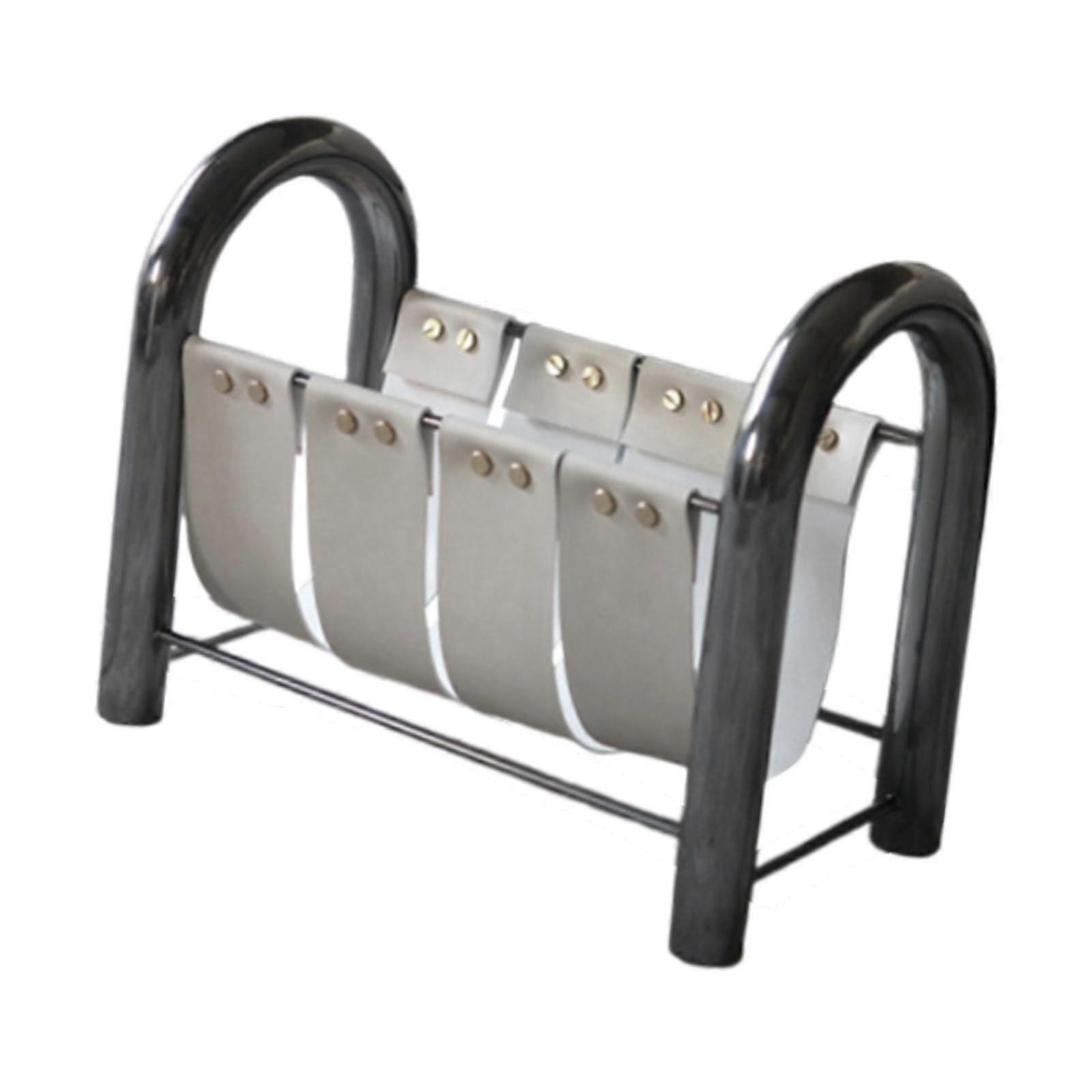 Office and Bathroom Document Storage Rack for Organizing Brochures and Magazines in White Finish