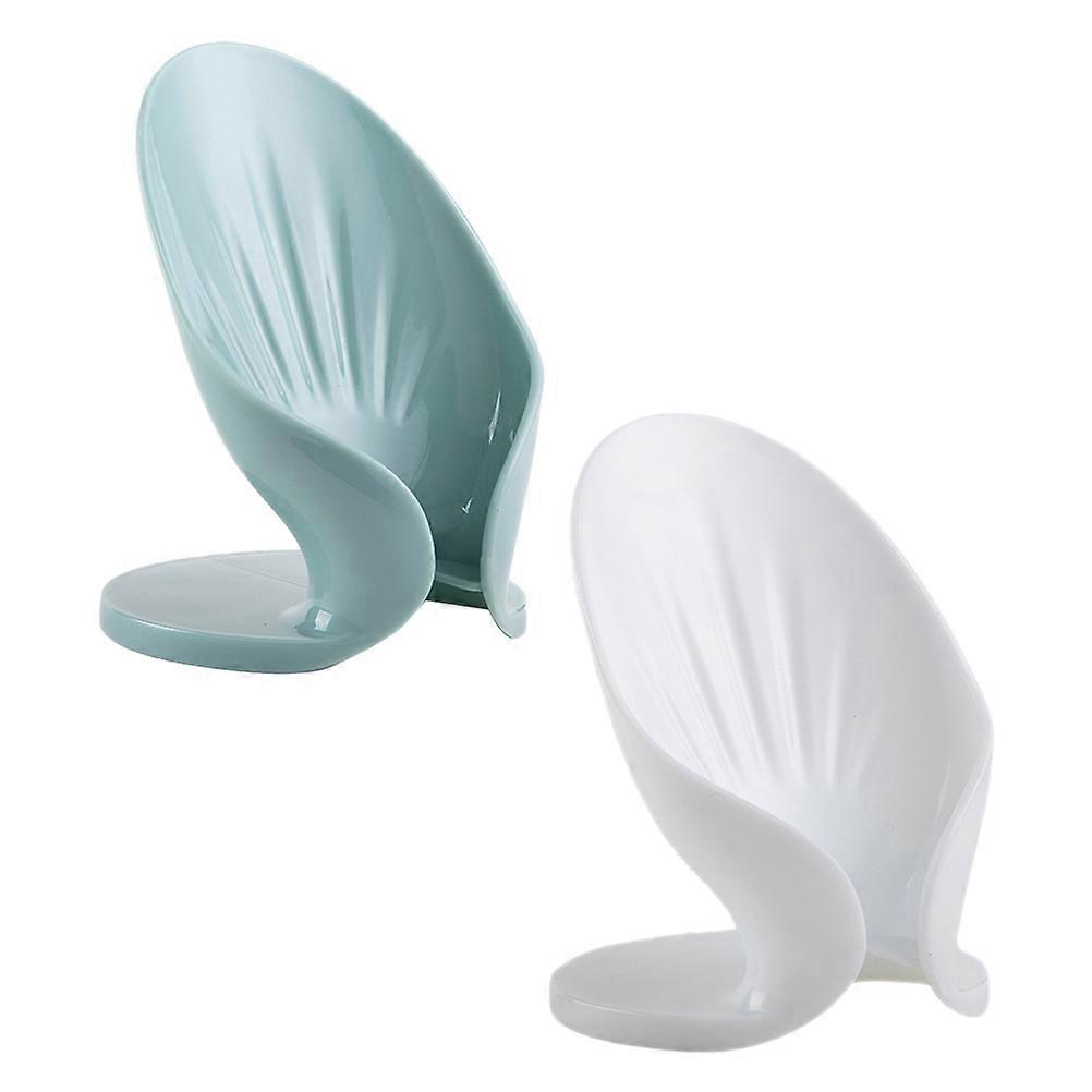 Draining Soap Holder Hollow Design Plastic Soap Dish For Bathroom 13.3X11X9.8CM 2Pcs