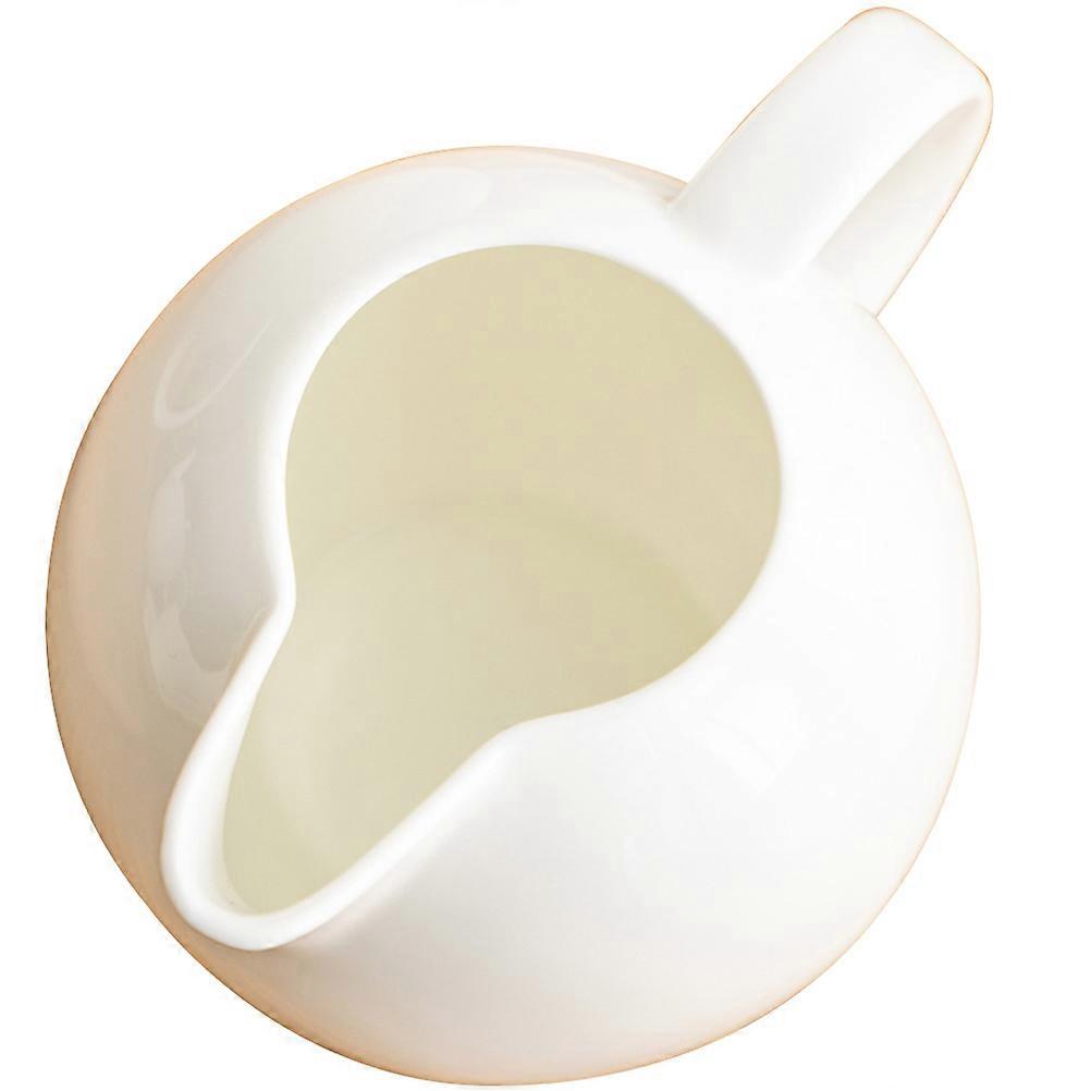 Ceramic Milk Jug Handle Creamer Pitcher for Home Use with White Finish