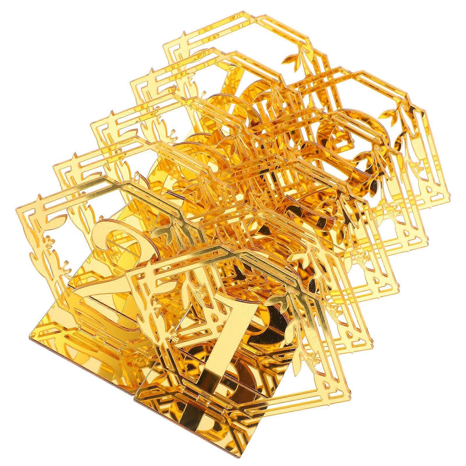 Reserved Table Signs Acrylic Number Signs for Banquet 10Pcs Hexagonal Style