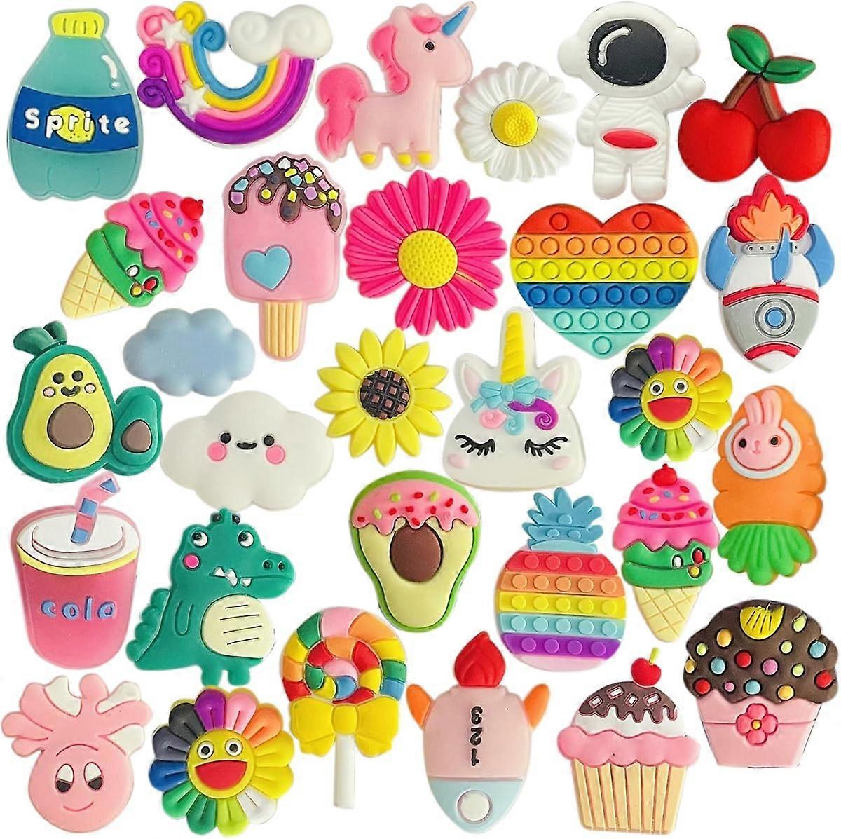 30 pieces of cute shoe accessories in random different styles