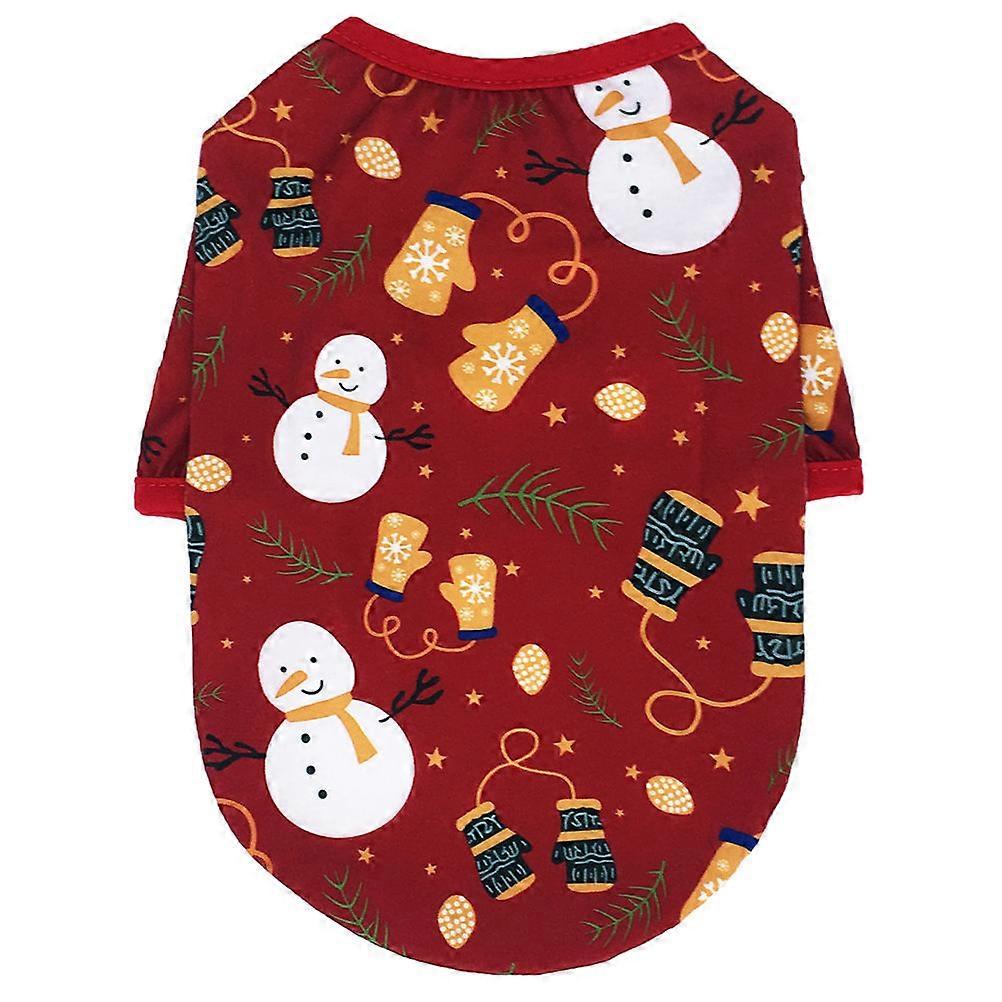 Pet Clothes Snowman Pattern Coat Christmas Theme Adorable Design 1Set