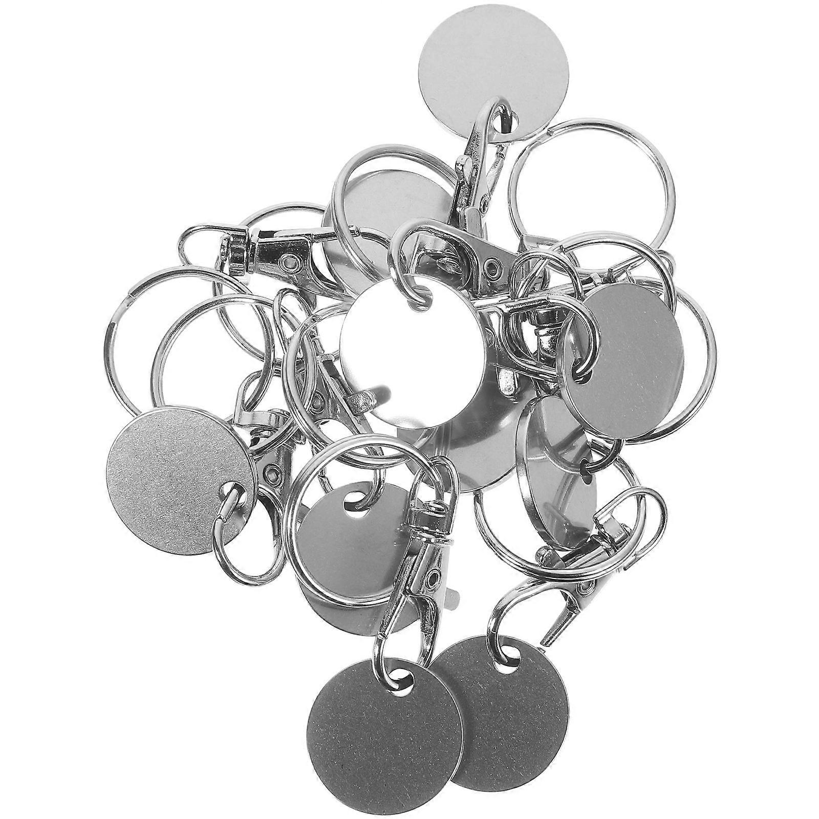 Stainless Steel Trolley Token Key Rings Durable Shopping Cart Removers with Keychain Pendant for Keys, Handbags, and Backpacks Resistant Design