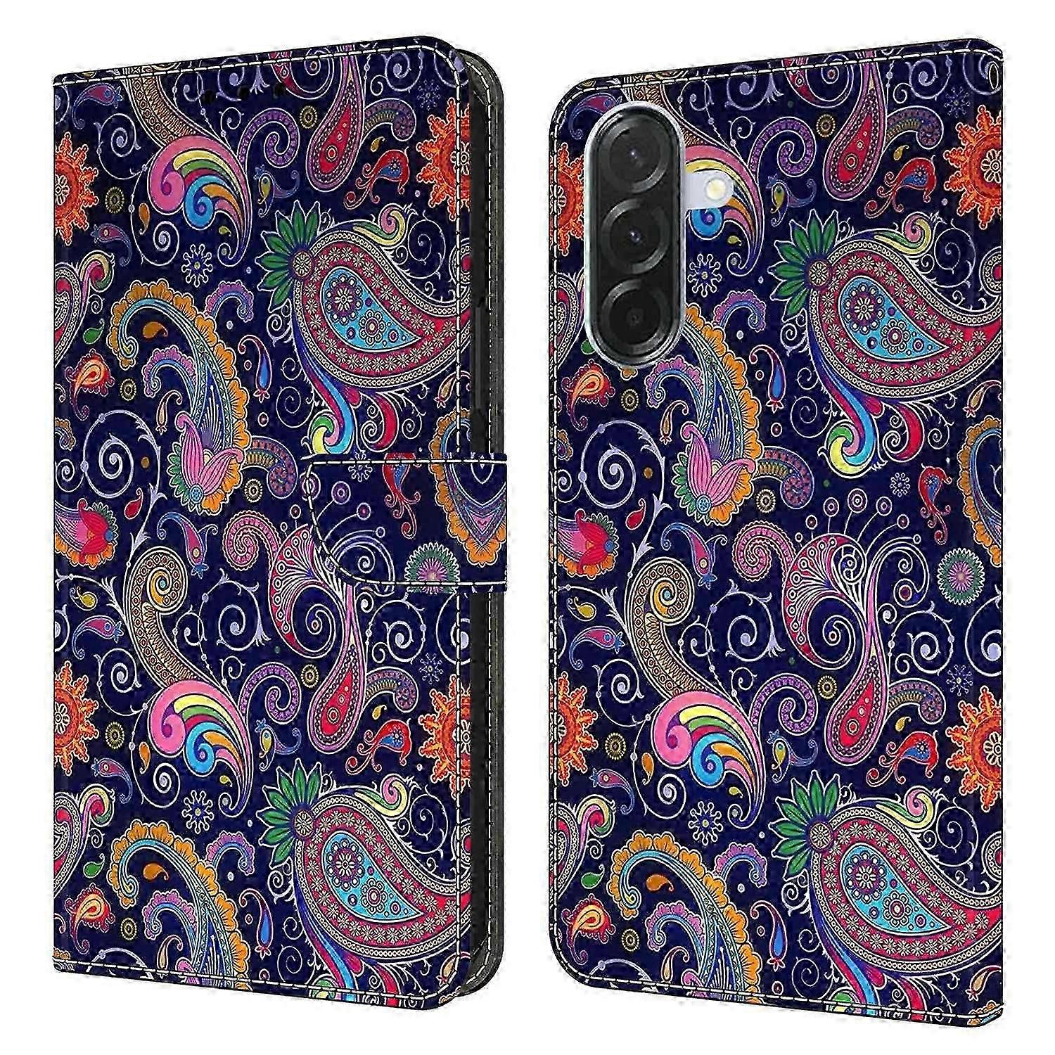 For a certain brand A36 5G Wallet Case Pattern Printing Stand Leather Flip Phone Cover - Ethnic Vine