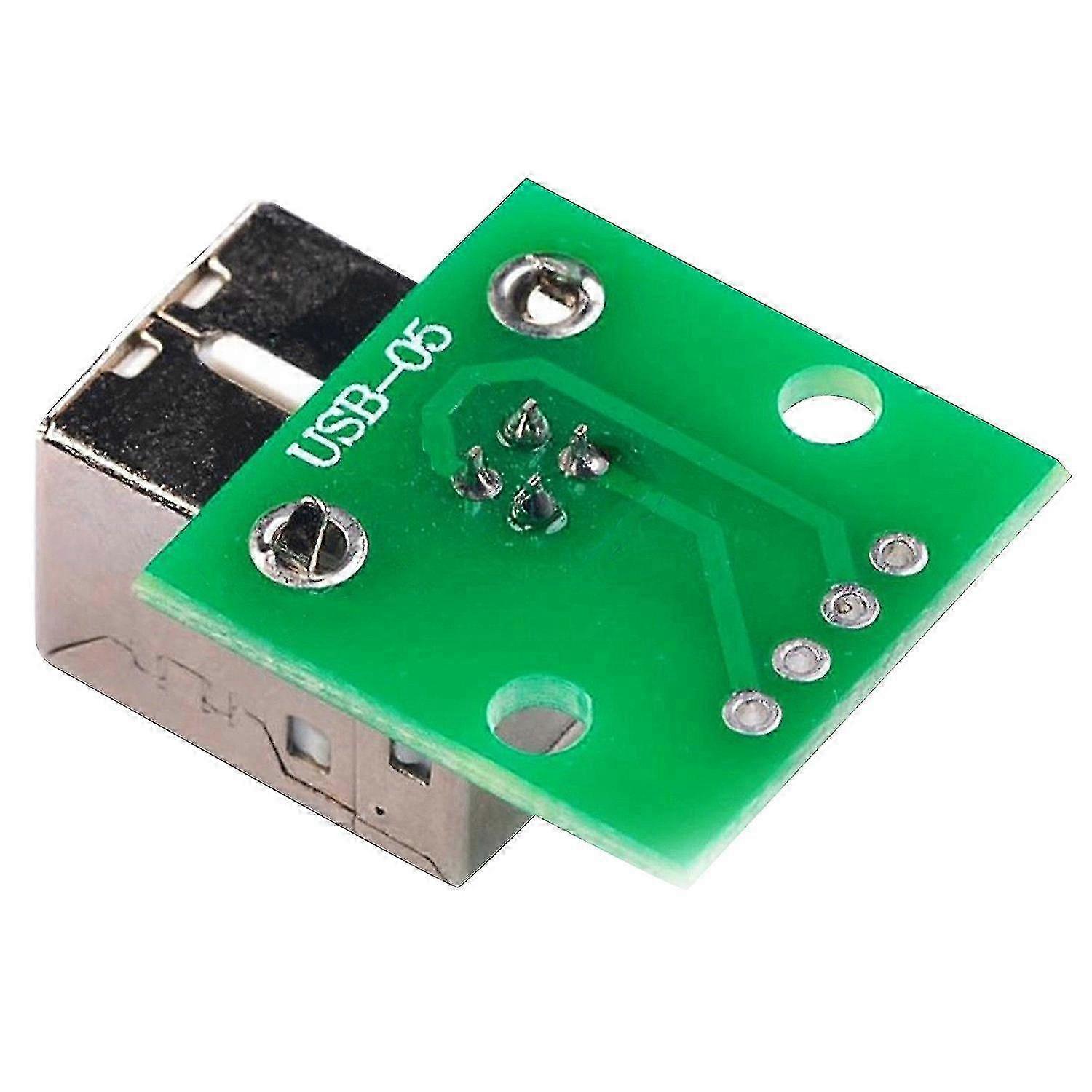 2 Pack USB Type B Female Socket Breakout Board with 2.54mm Pitch Adapter Connector for Various Applications