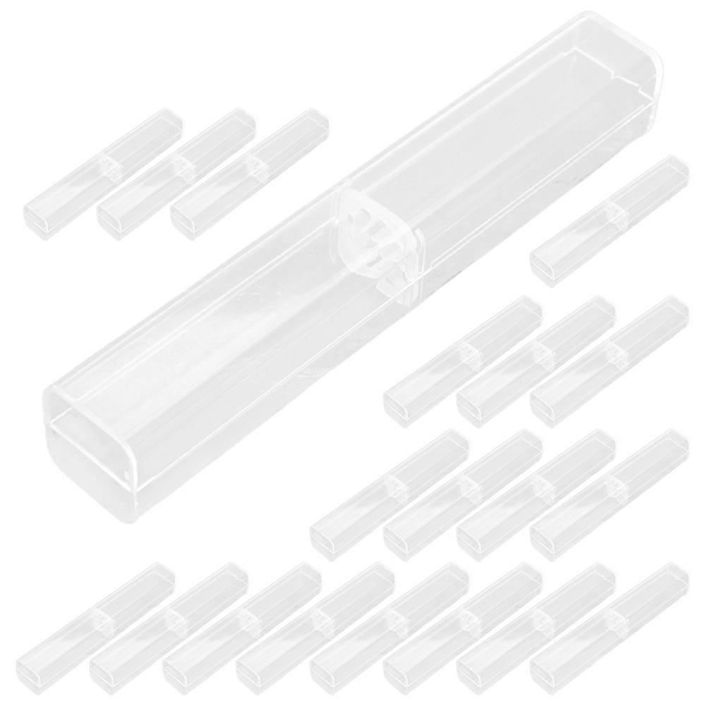 Pen Case Clear Pen Display Storage For Writing Instruments Rectangular Simple Design 15.60X2.50X2.50CM PVC Organizer 20Set
