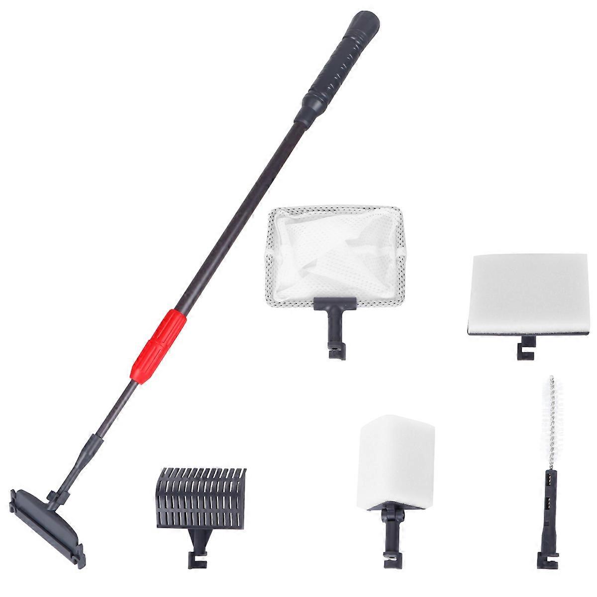 Double-Ended Nylon Cleaning Brushes Aquarium Clean Tool For Fish Tank Maintenance Assorted Color 90x9.2x2.5cm Telescopic 1Set