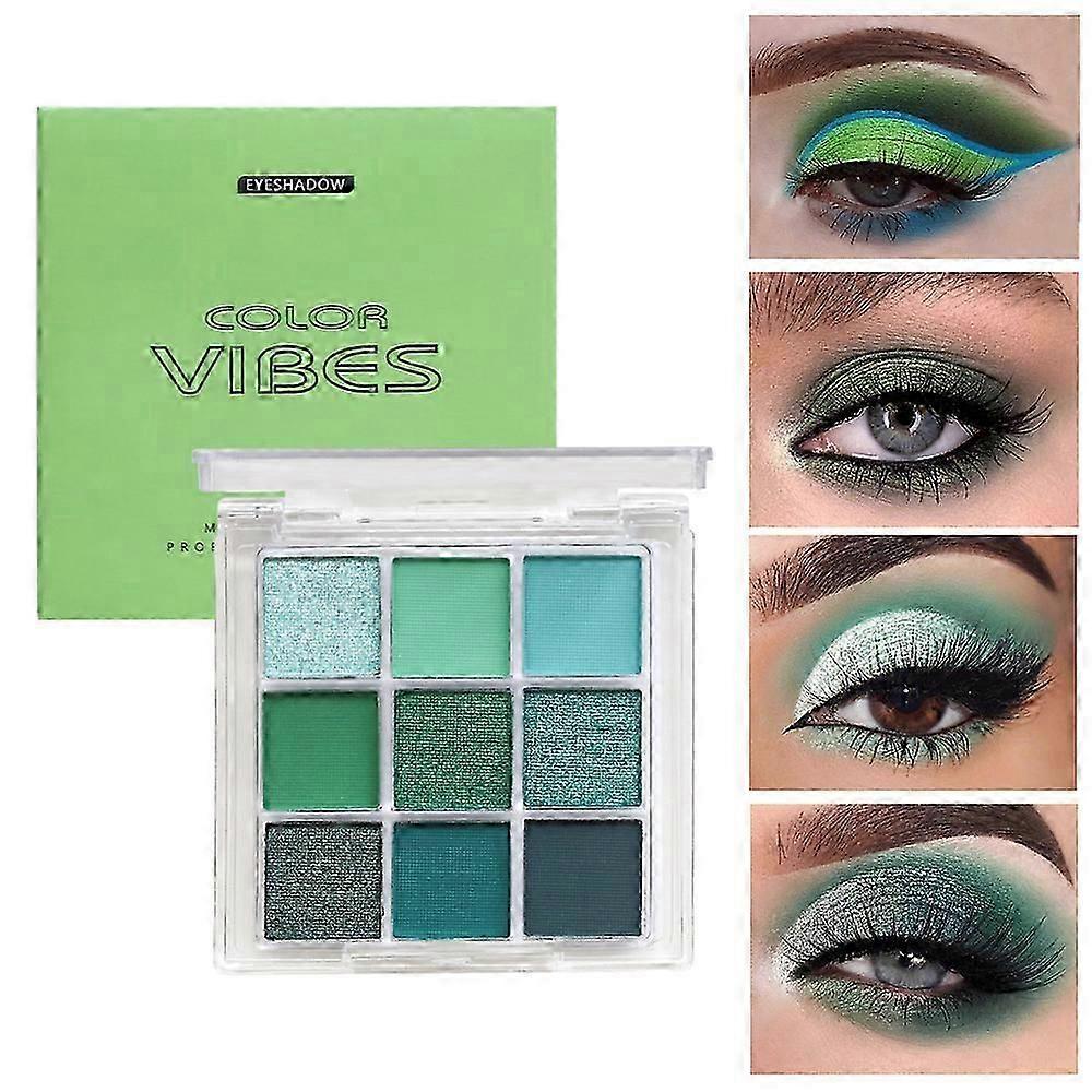 9 Colors Eyeshadow Palette , High Pigmented Blendable Matte & Glitter Shimmer Finishes, 24-Hour Long Lasting Eye Makeup for Christmas & Music Festival