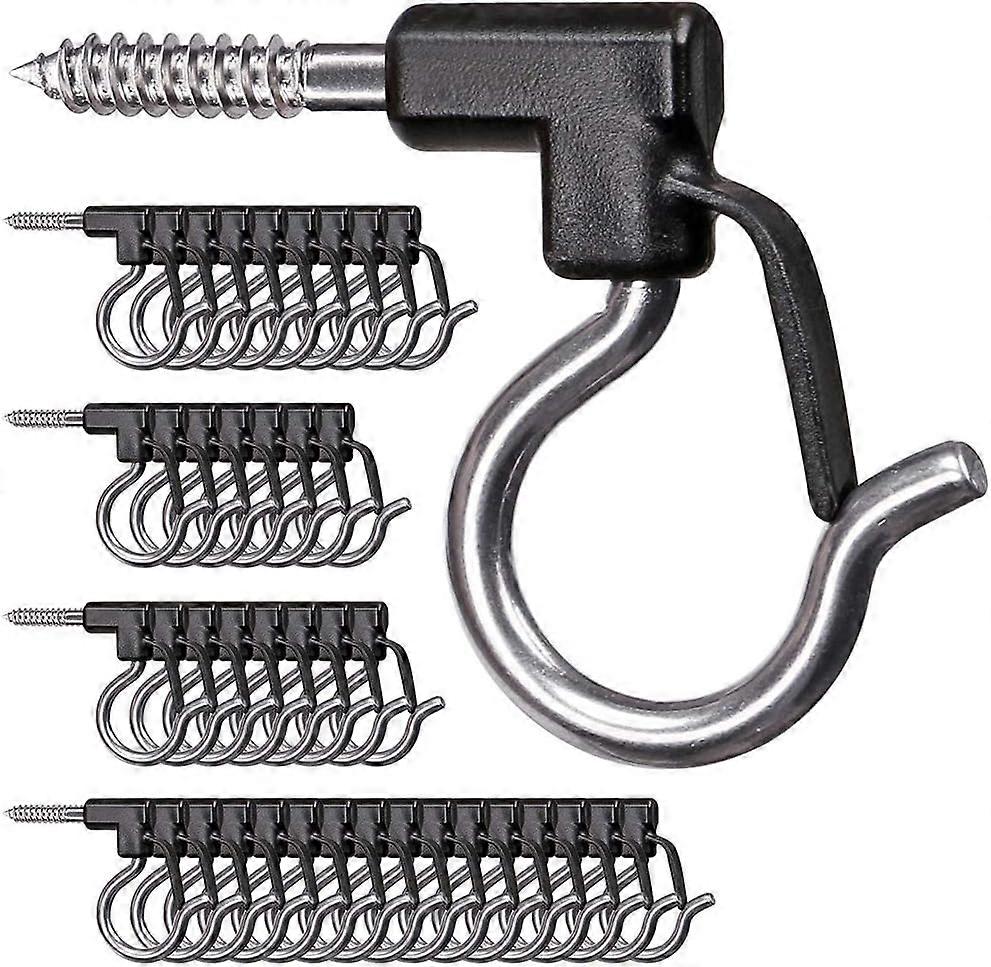 40-pack stainless steel hooks with screws for garage use