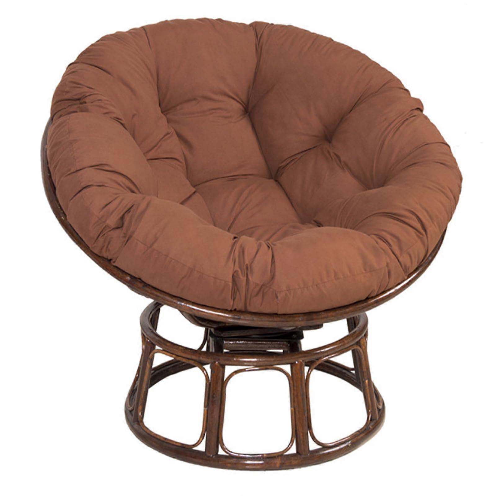 Coussin de tabouret rond, garnissage épais en coton perlé, amovible, bretelles antidérapantes, intérieur/extérieur (70cm, café)