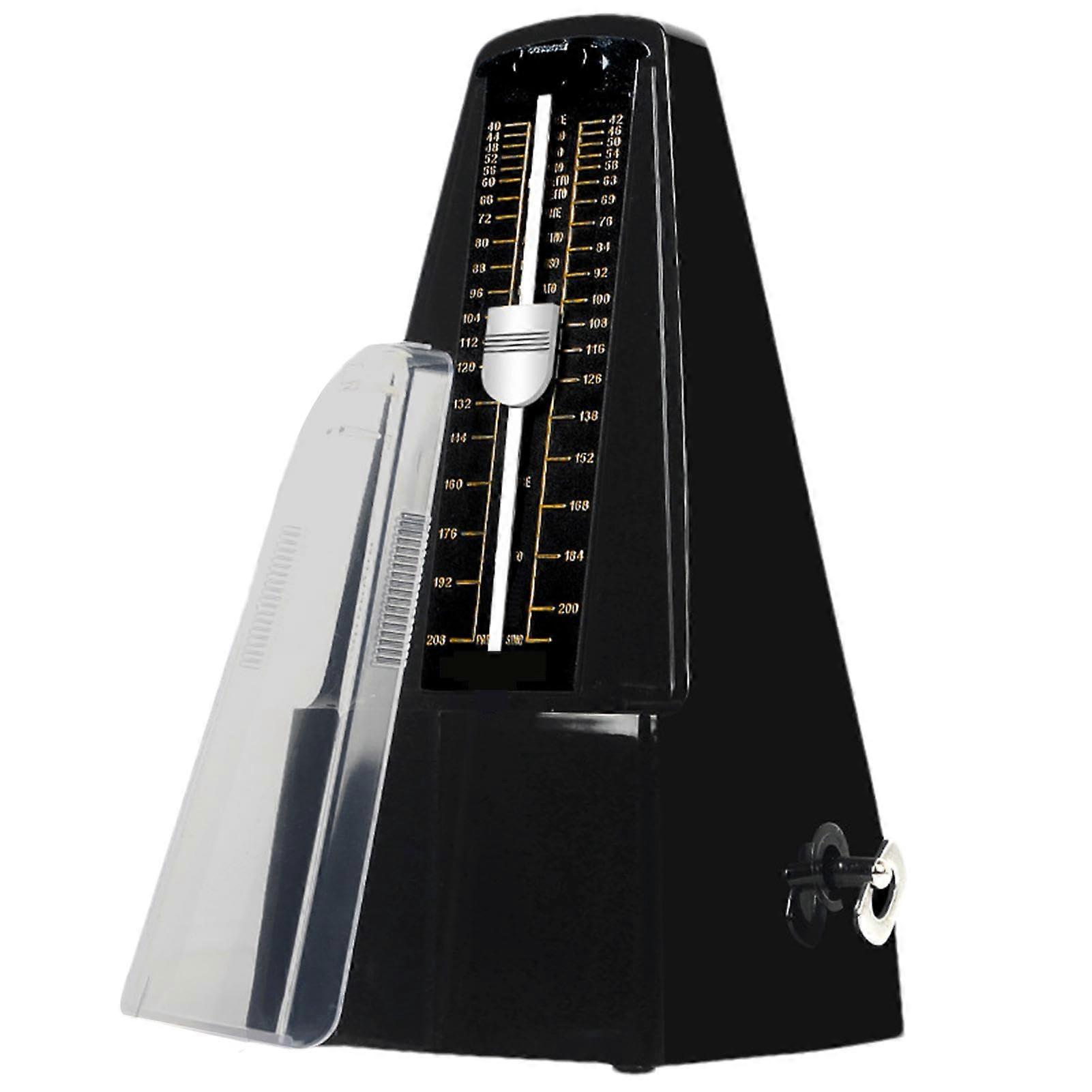 Mechanical Metronome - Adjustable Classical Pendulum Timing Tool for Musicians, Wooden and Metal Design, Black Color