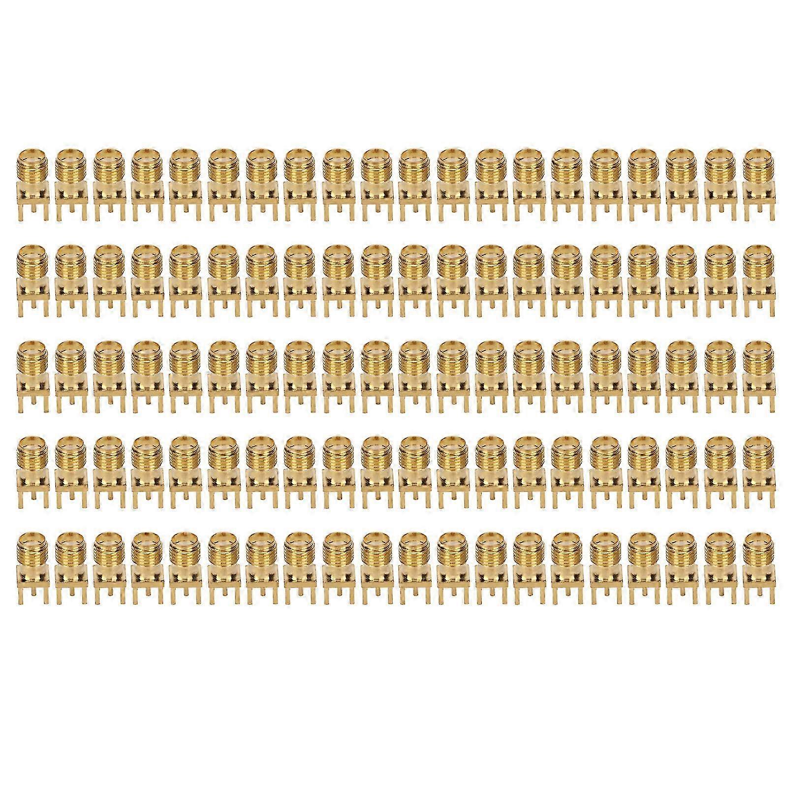 100Pcs RF Coaxial Cable Adapter Female Coax Line Connector Set Kit for PCB Module