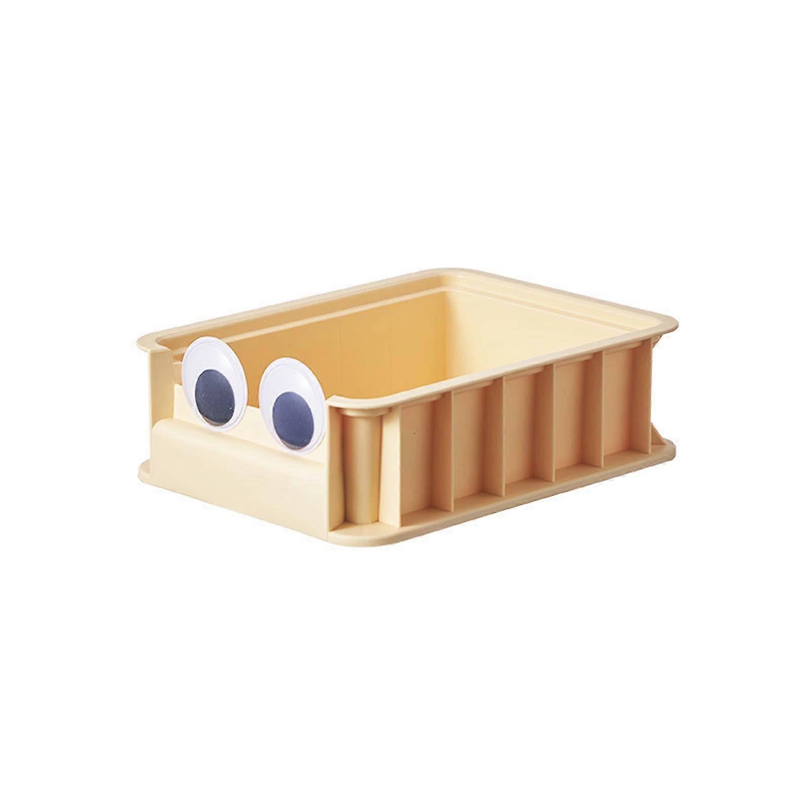 Multifunctional Desktop Organizers Stackable Containers Portable Designs for Small Spaces Home Office Daily Use small Tender yellow