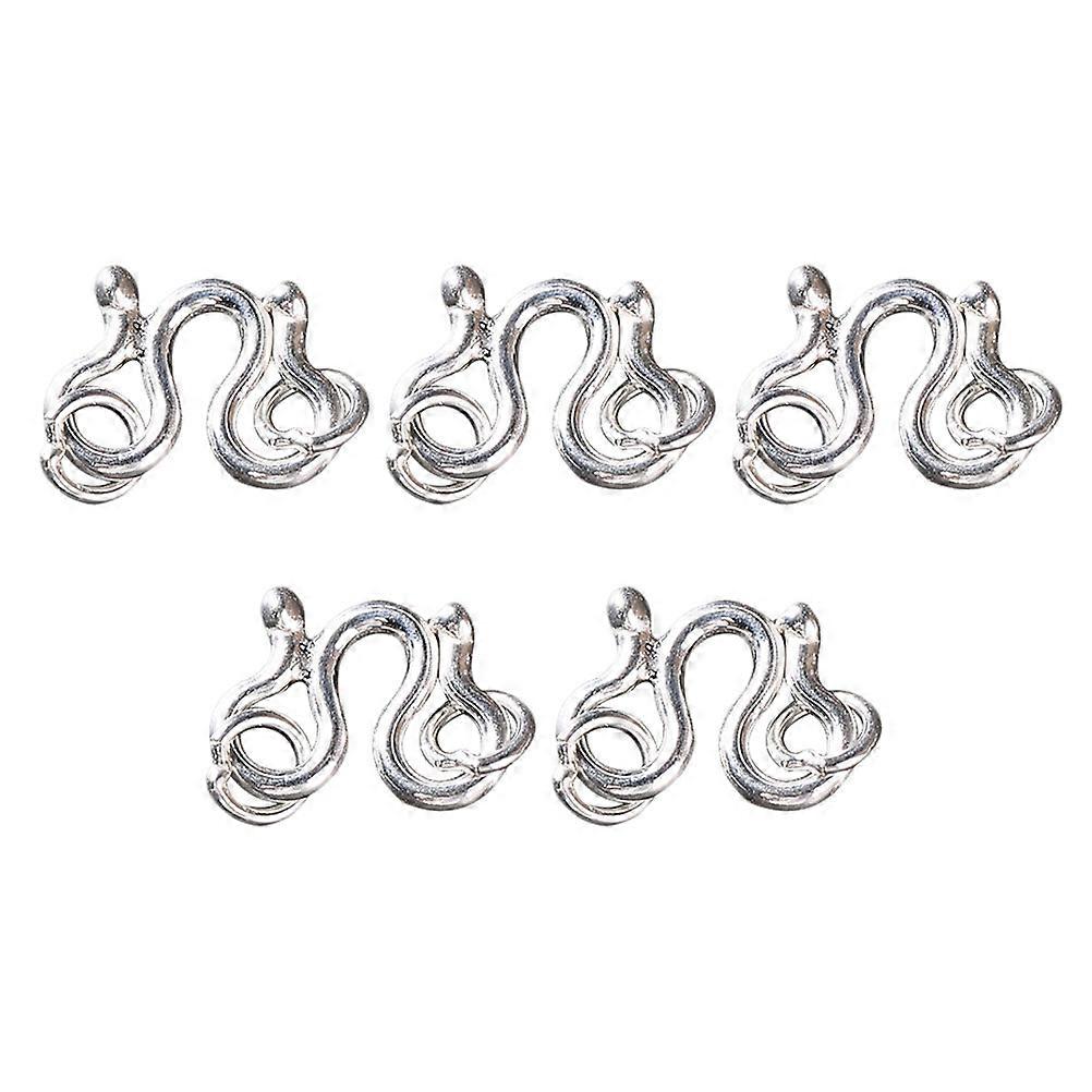 Jewelry Clasps Silver S Hook Clasps Chain Buckle Diy Projects present Giving 0.9x2cm 5Pcs