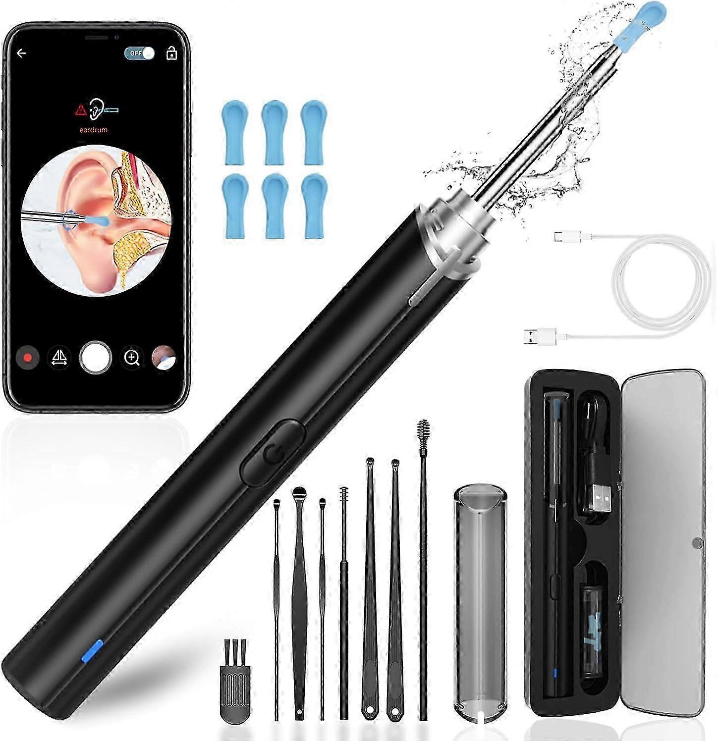 Ear Cleaning Kit with 1296P Camera and 6 LED Lights for Smartphones and Tablets