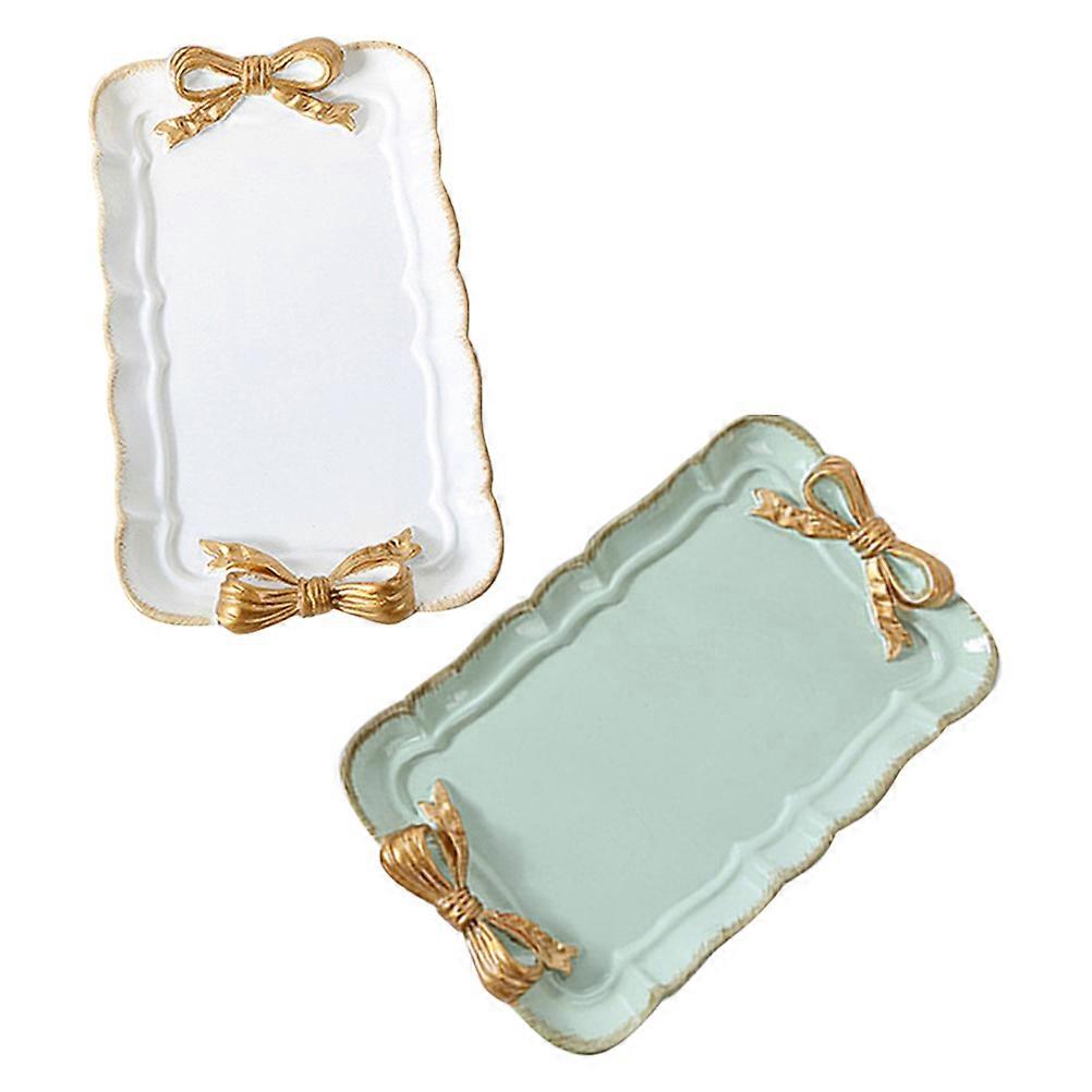 Jewlry Dish Catch All Tray Home Multifunctional Storage 7.9×4.7×0.8in 2Pcs