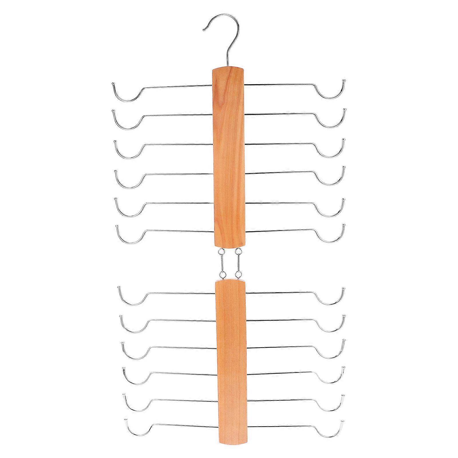 Space Saving Nonslip Organizer Rack with Multi Hooks for Closet Storage – Ideal for Tank Tops, Scarves, Underwear & Accessories