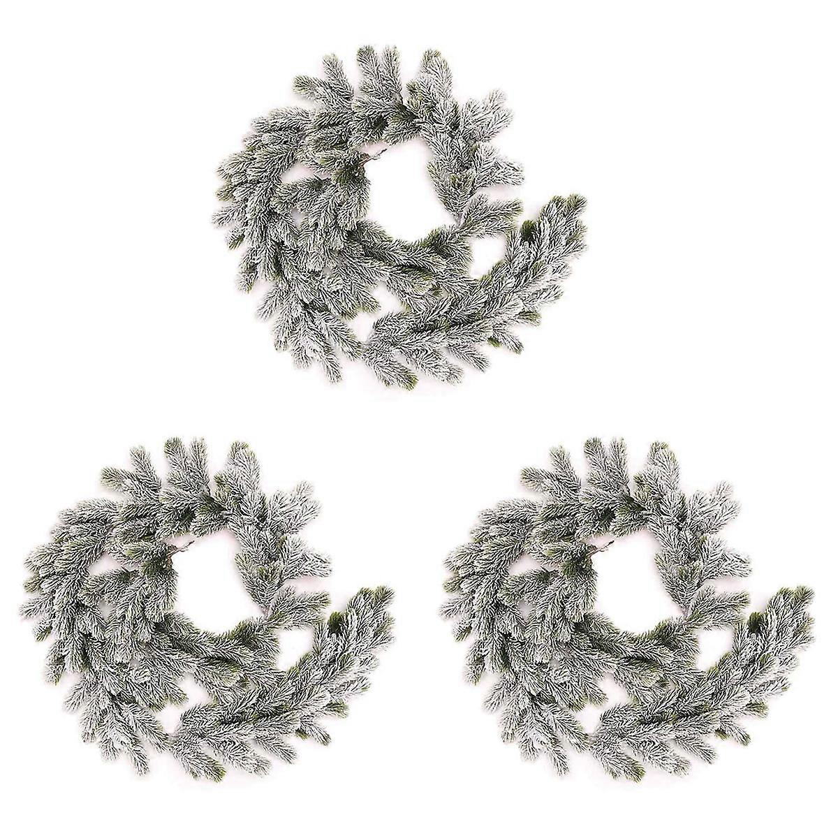 Garland with Snow Decorations with Pine Front Door Snow Wreaths