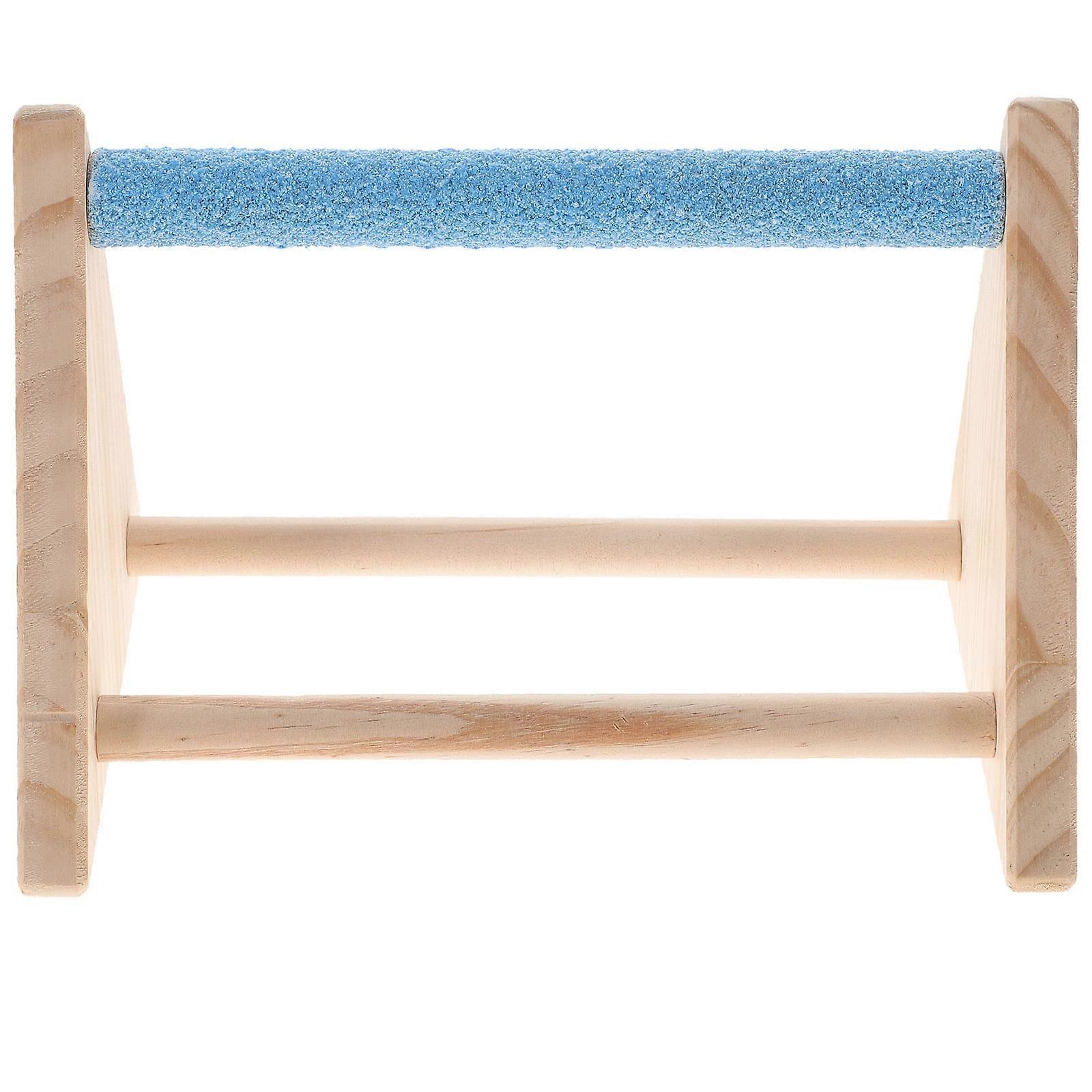 Pet Parrot Playstand Portable Bird Parrot Wood Standing Rack Climbing Toy For Small Birds 1Pack