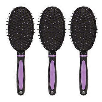 3 piezas de peine de burla de cabello ovalado masajeador de cuero cabelludo peinado peine de cepillo de colchón de aire de tablero grande para el hogarYMMR)