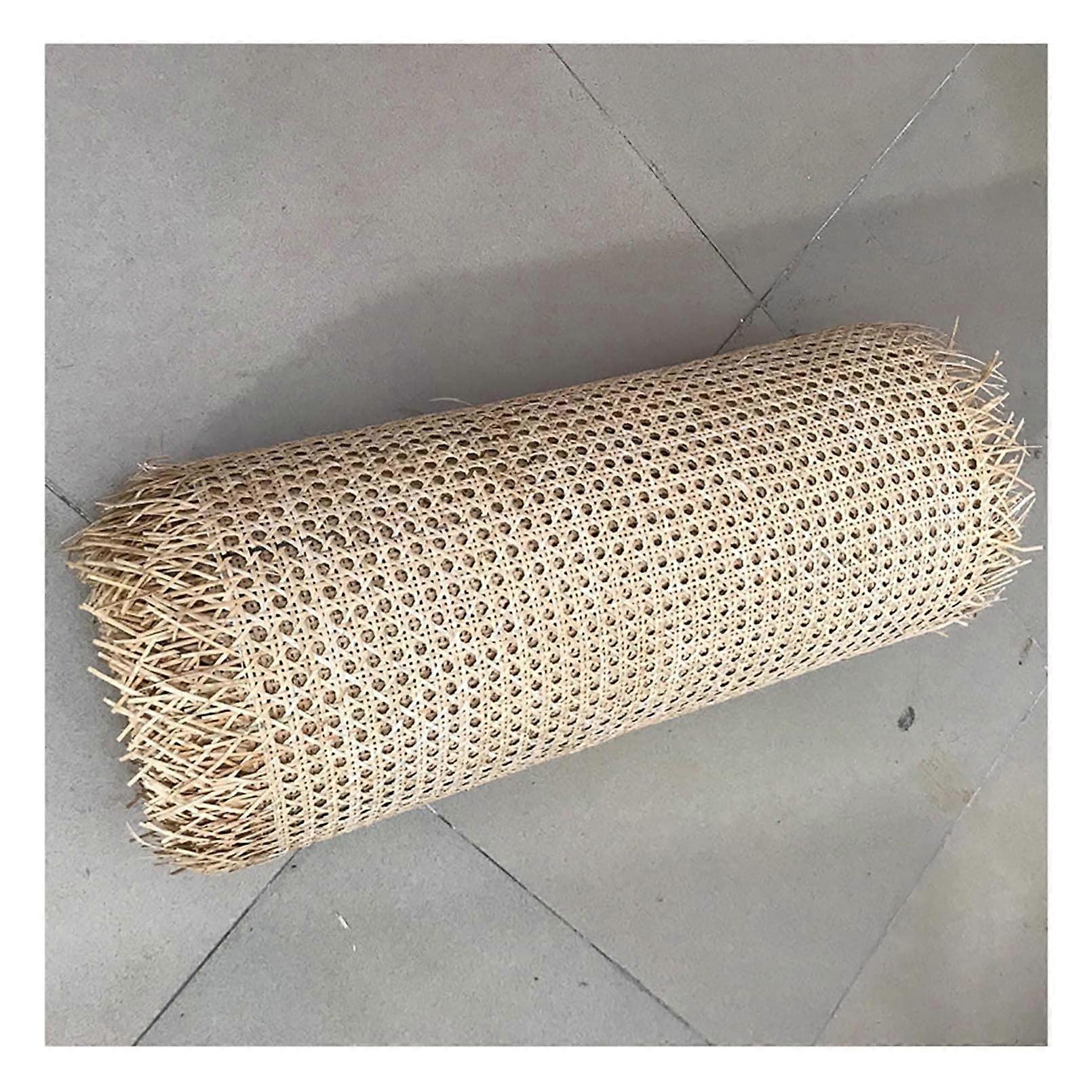 Natural Rattan Fabric Roll for DIY Furniture - Pressed Tubular Hexagon Weave, 45 cm x 100 cm, Chair and Cabinet Supplies
