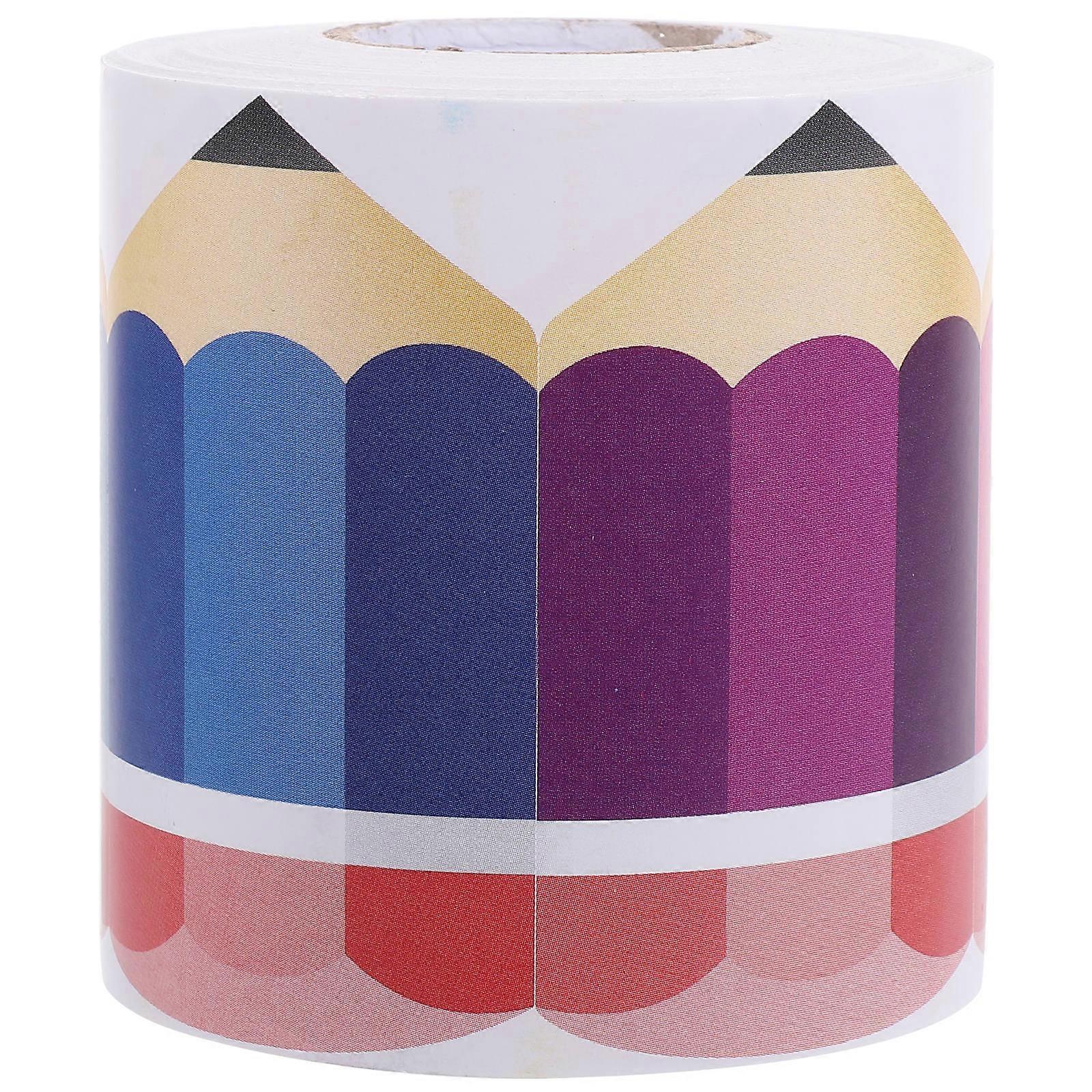Bulletin Board Border Stickers Pencils Pattern For Teachers And Students Multi-Colored 200.00X7.00X0.10cm Removable 1 Roll