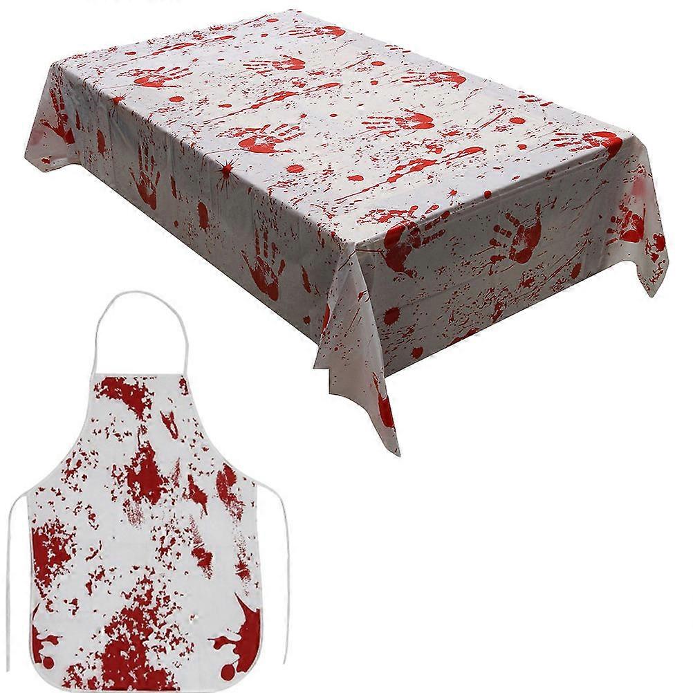 هالوين المئزر الدموي مفرش المائدة المخيف متعدد 31 × 20 سم زخرفة المشهد 2 قطعة