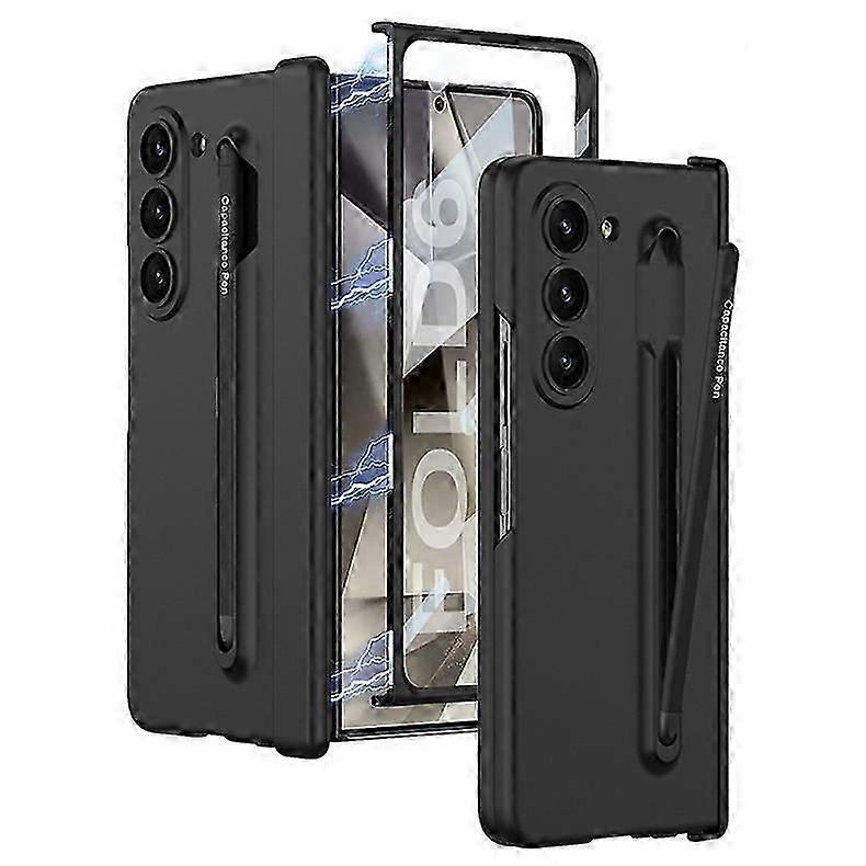 For Samsung Galaxy Z Fold 6 5g Case with S Pen & Hinge Protection, Built-in Screen Protector Slim PC Protective Case with Pen Holder