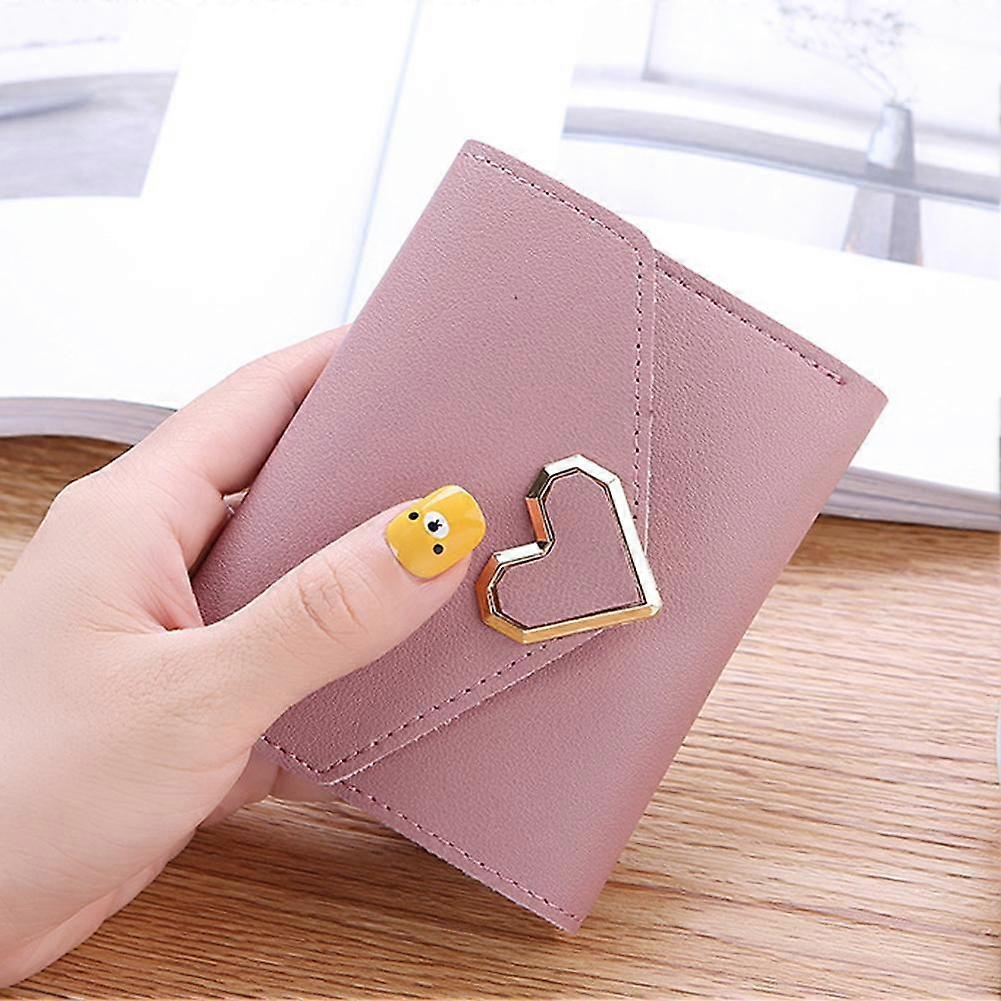 korean heart wallet three fold leather short wallet. M4J0