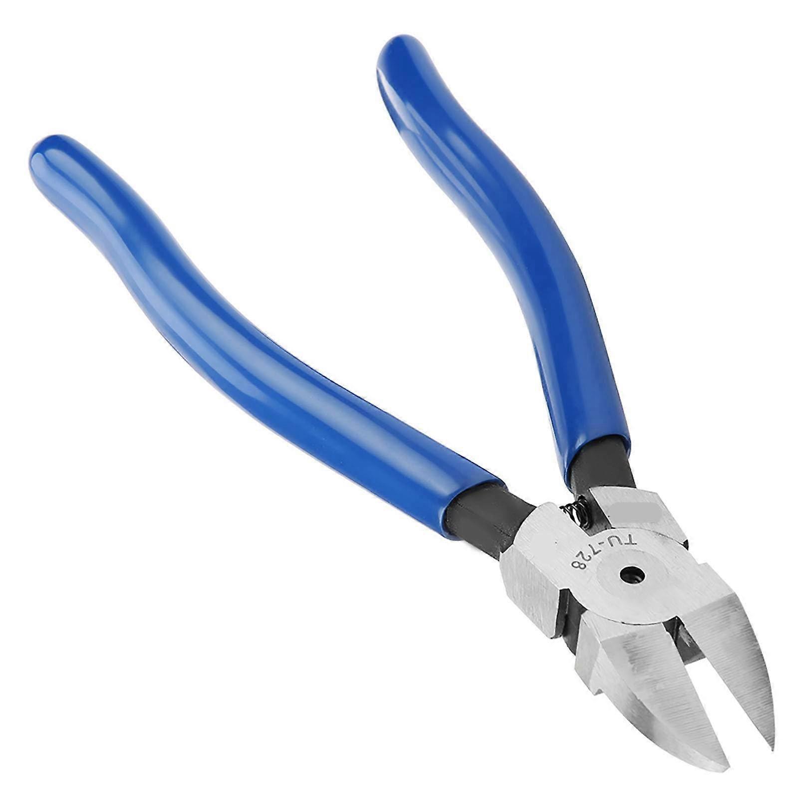 8 Inch Compact Blue Diagonal Pliers, Diagonal Cutting Pliers, Cable Cutter Tool, Portable Wire Cutter