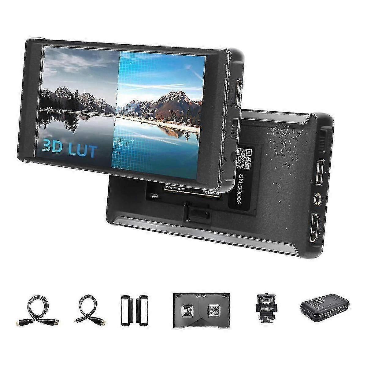 Pt6 5.2 Inch Dslr Camera Monitor,4k Touch Screen Live Streaming Monitor With Peaking Frame, Image Cr