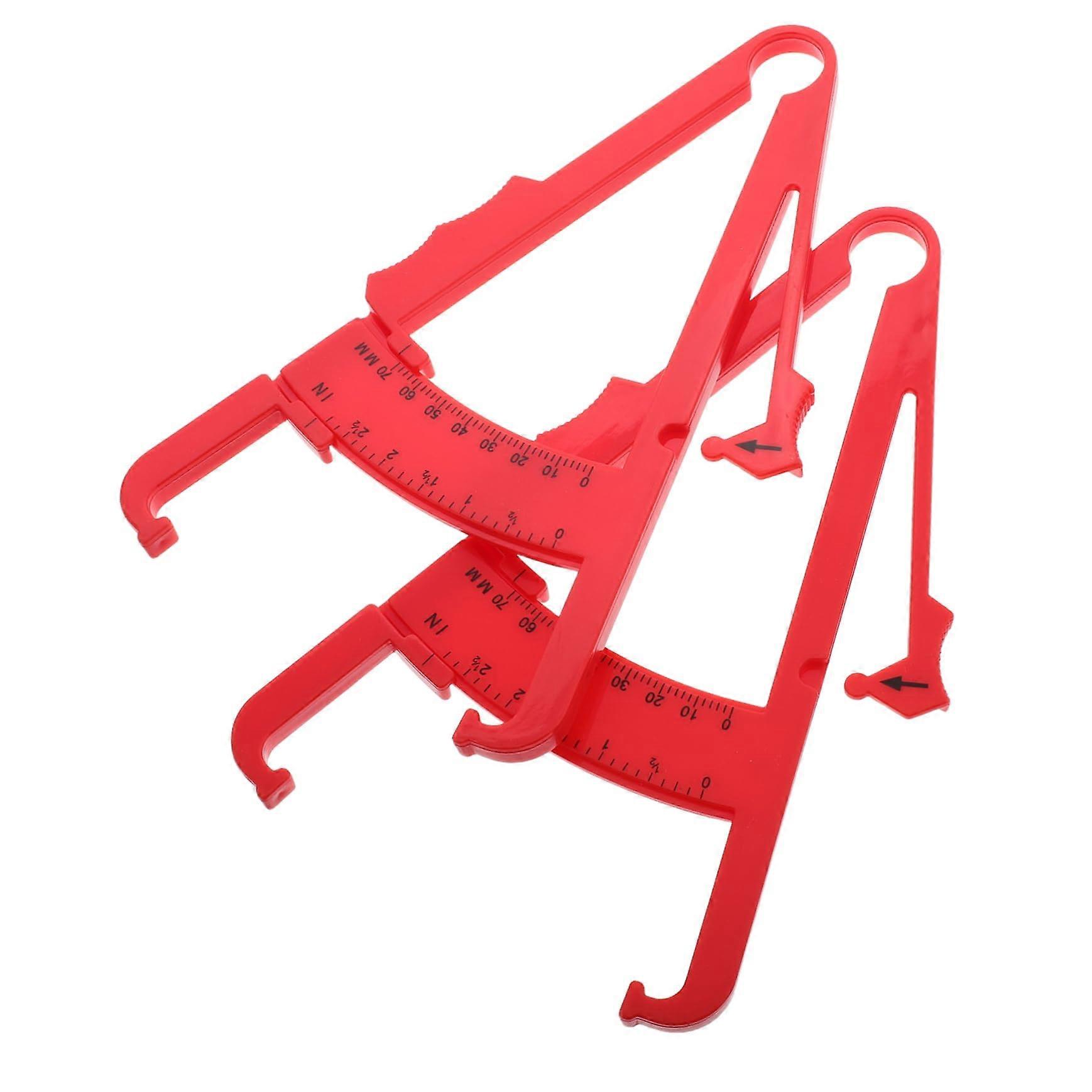 Fat Calipers Pack Of 2 - Skinfold Caliper, Vernier Caliper, High Precision Body Measurement Tool, Plastic Red