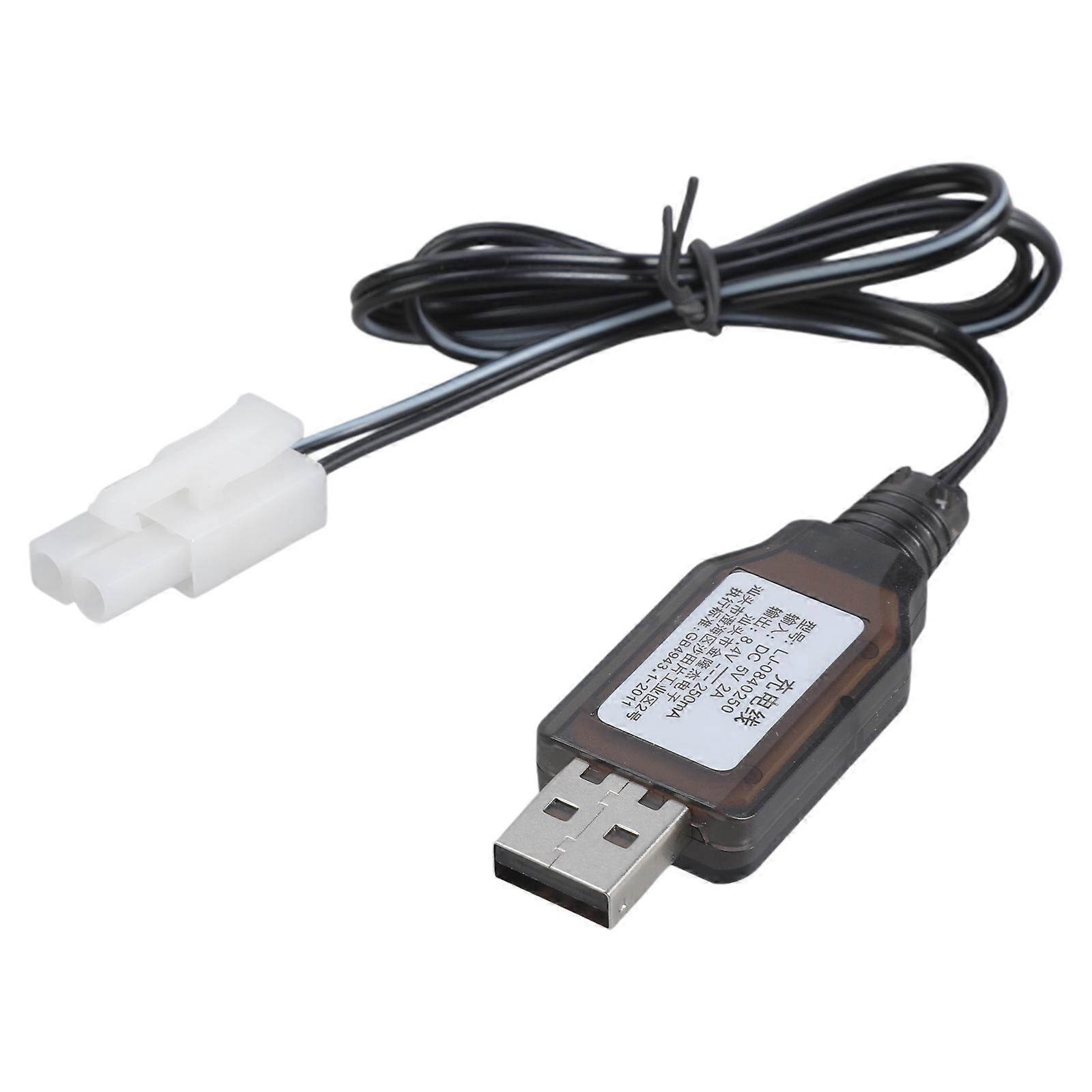 Portable USB Charging Cable Power Cord for Remotes Control Toy Batteries 8.4V 250mA With Safety Circuit Protections Multicolor
