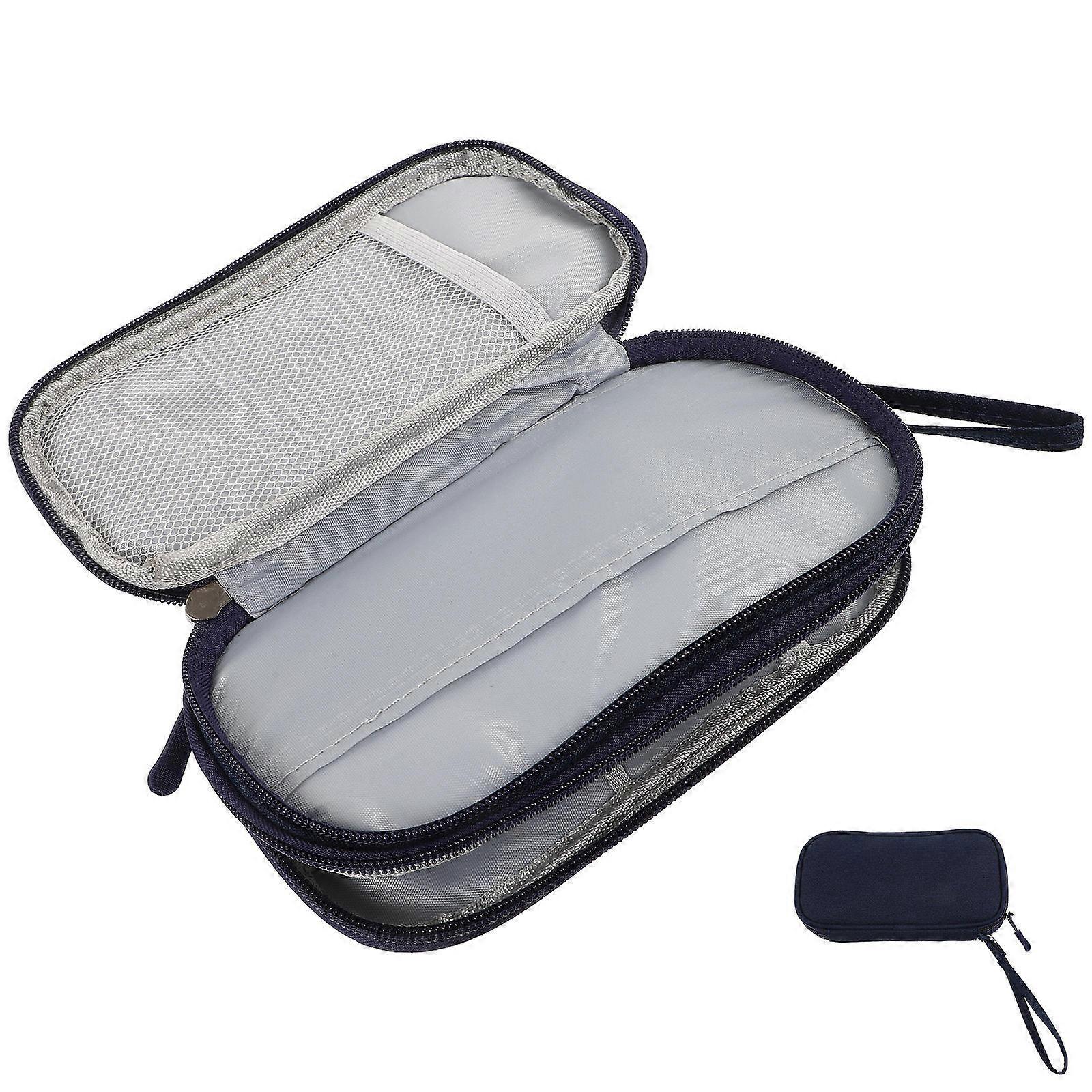Tech Accessory Organizer Rectangular Shape Blue Color 1Set On The Go Cable Management