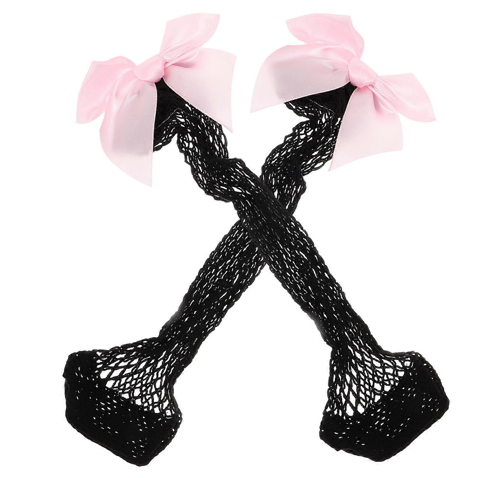 Cute Bow Socks European And American Style High Ankle Pink Toddler Stockings 1Pair