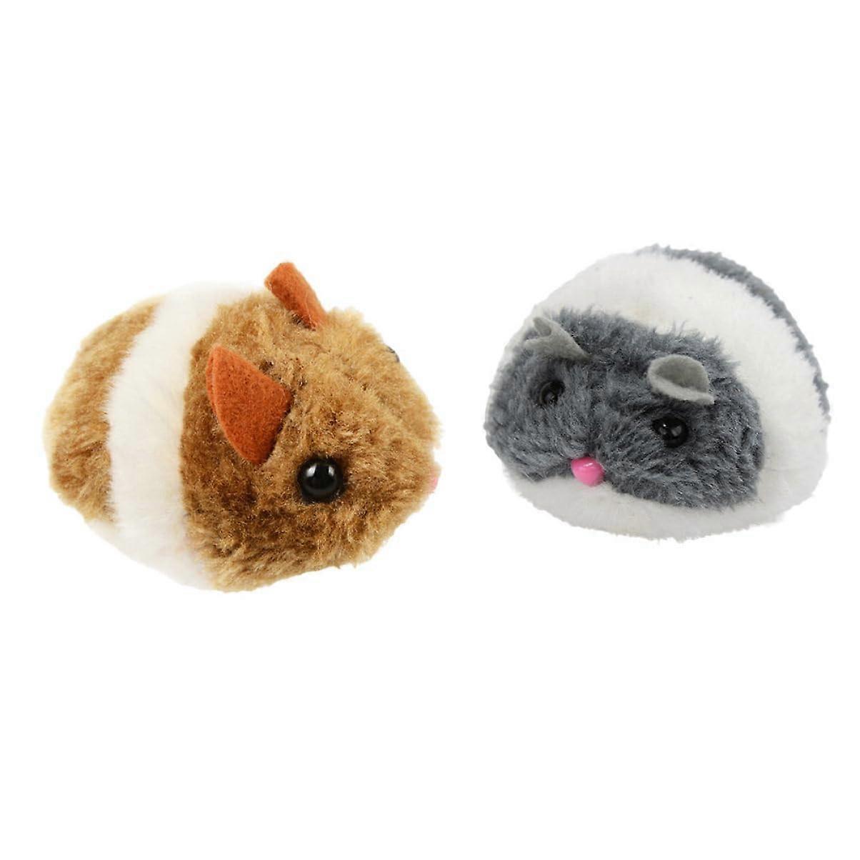 2 Pieces Interactive Cat Toys Plush with Sound and Vibration Pet Accessories for Cats Mixed Promotes Play and Training
