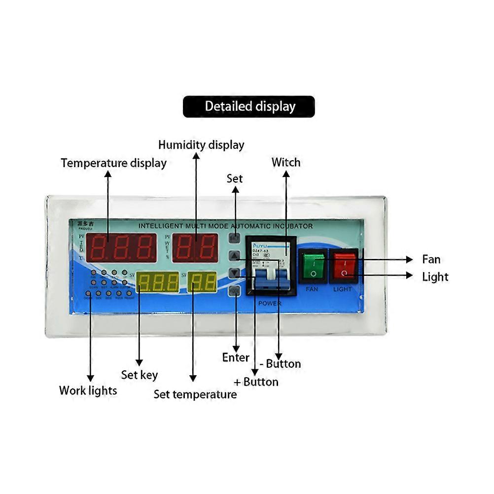 Digital Temperature Controller Kit Hatcher Controller 18e Silver Suitable For Hatching Process 29x12x7.5cm Temperature Control 1Set