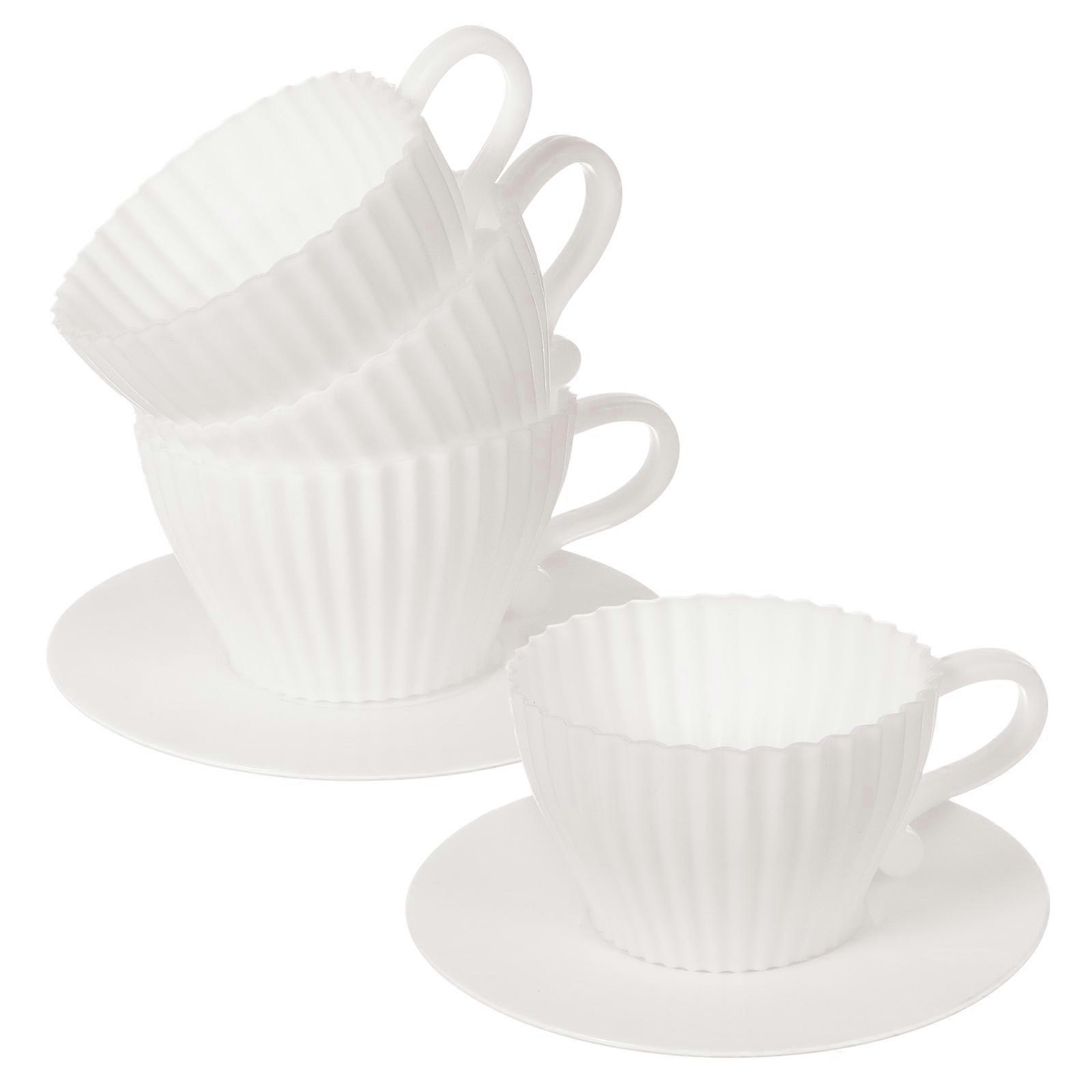 Baking Cups Cupcake Liners with Saucers Cupcake Cake Moulds Chocolate Making Bread Making Mousse Making 4Pcs