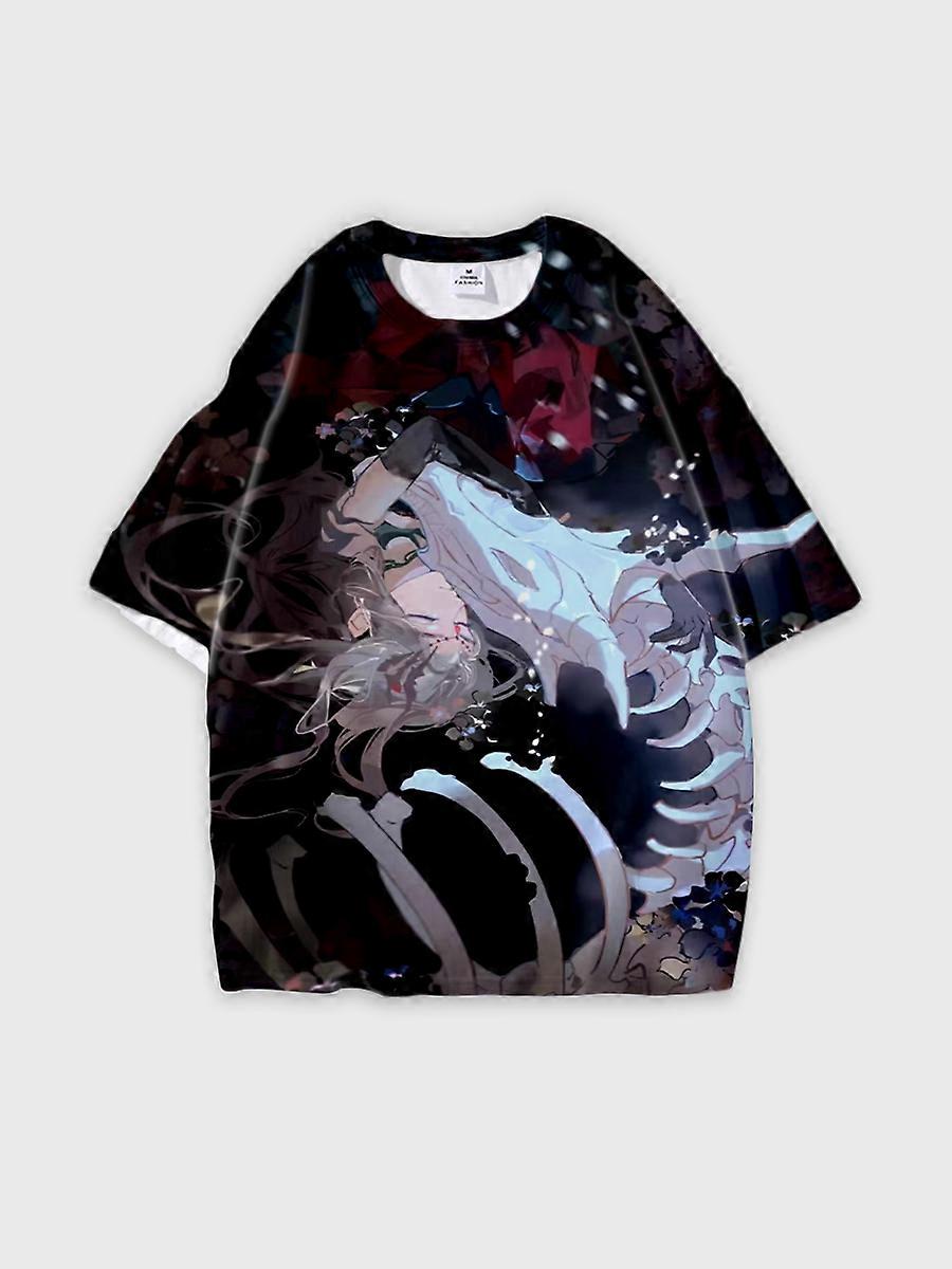 T-Shirt Rundhalsausschnitt Role Pattern locker kurzarm B683