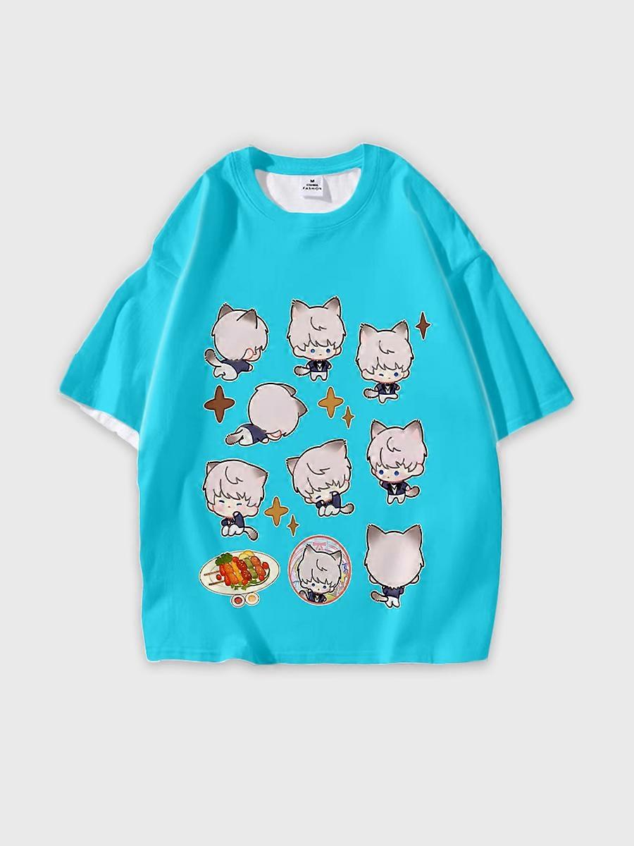 T-shirt round neck Role Pattern loose short sleeve E465