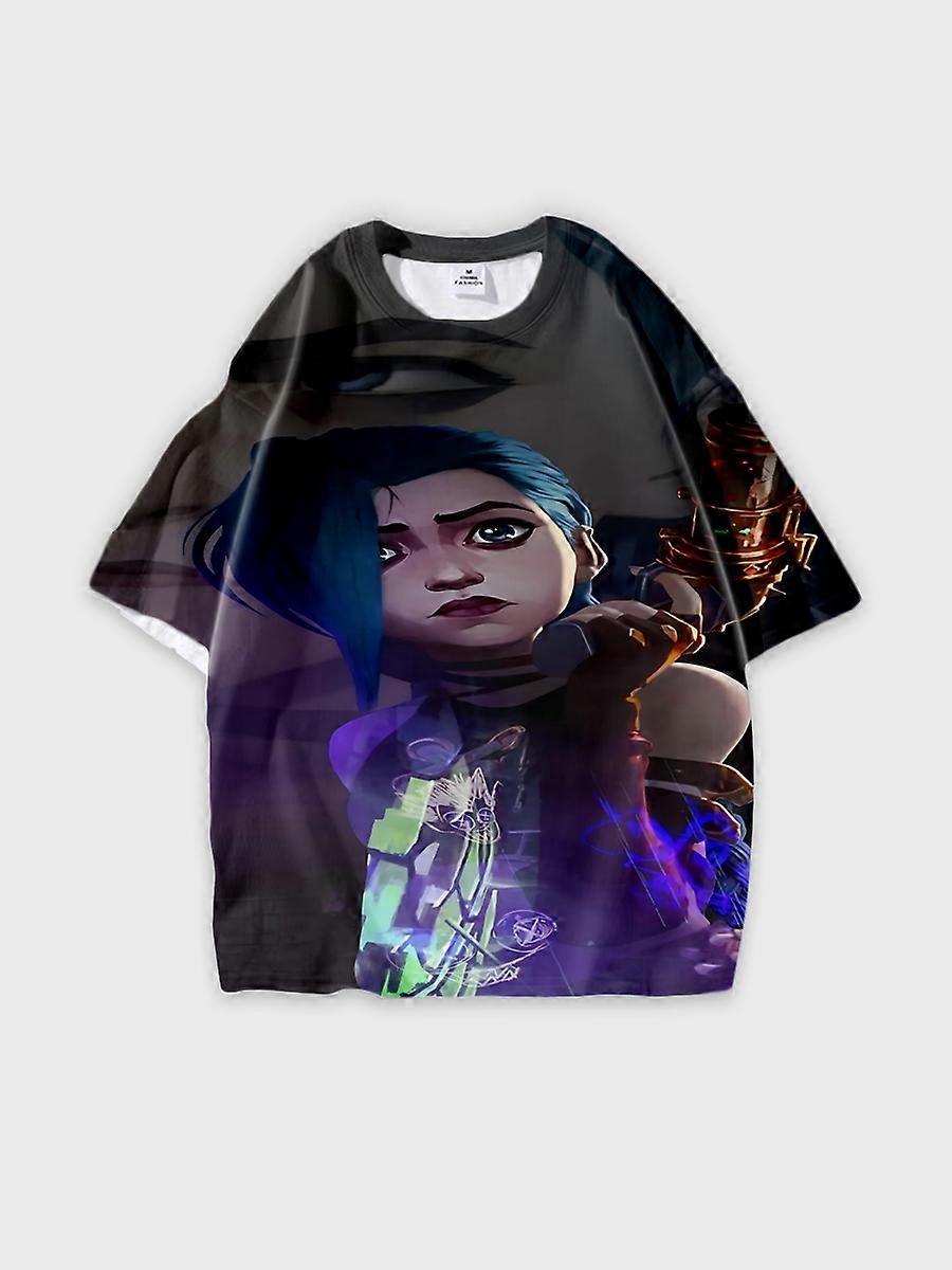 T-shirt round neck Role Pattern loose short sleeve K166