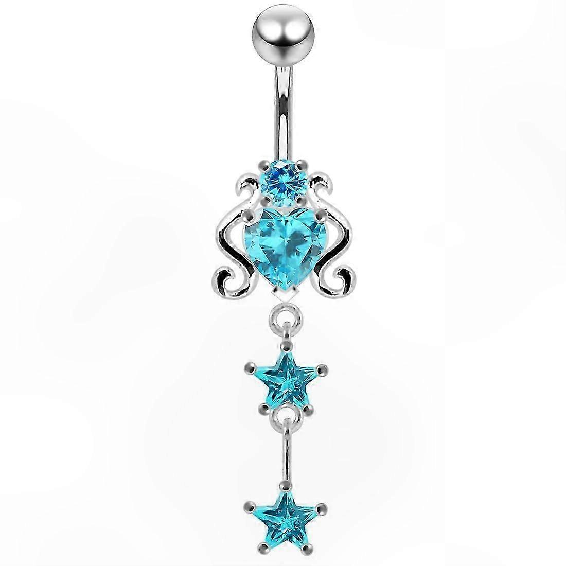 スターリングシルバー 925 ダングルへそリング 女性用