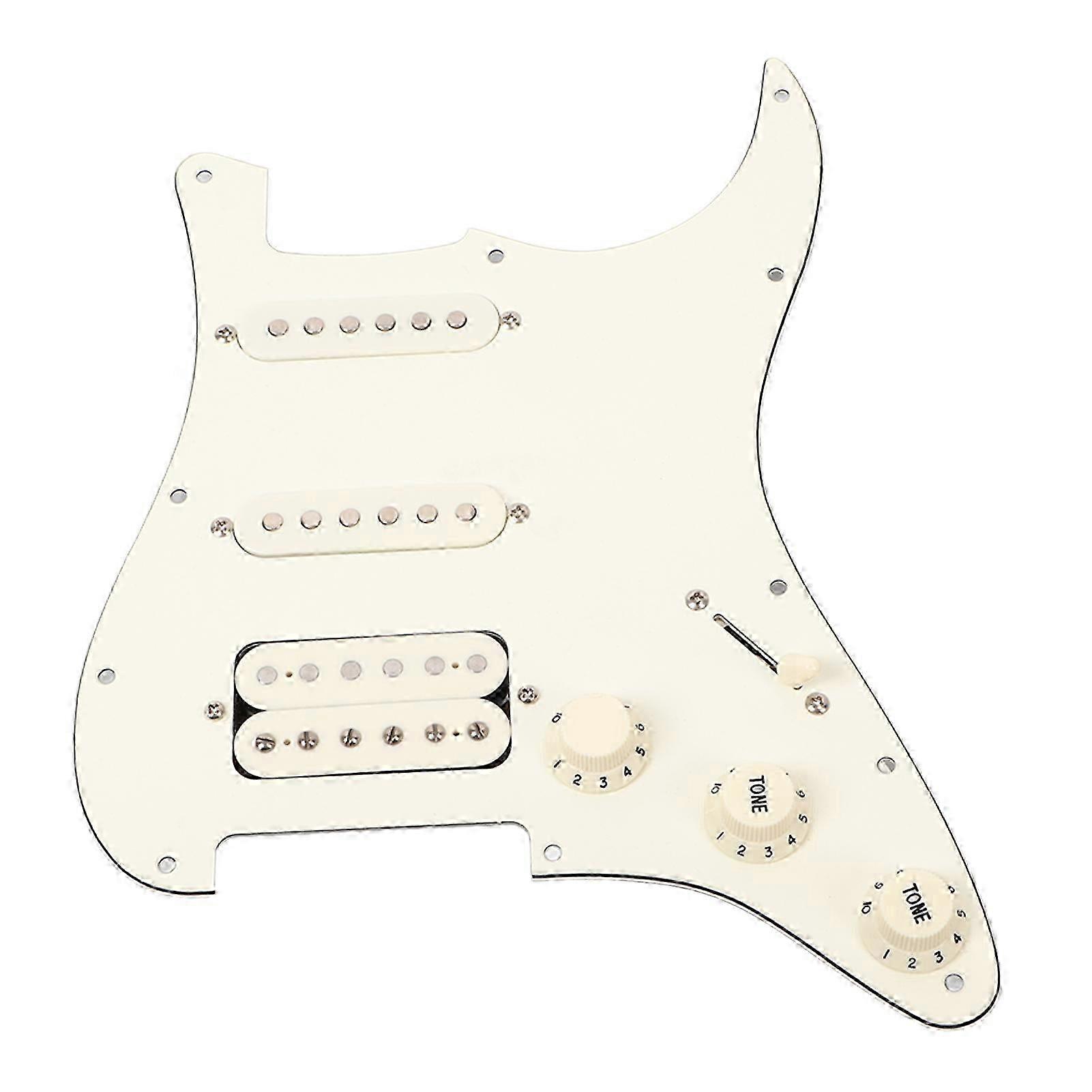 Electric Guitar Pickguard White Loaded Guitar Pickguard Scratch Plate For Practice Performance Ssh19